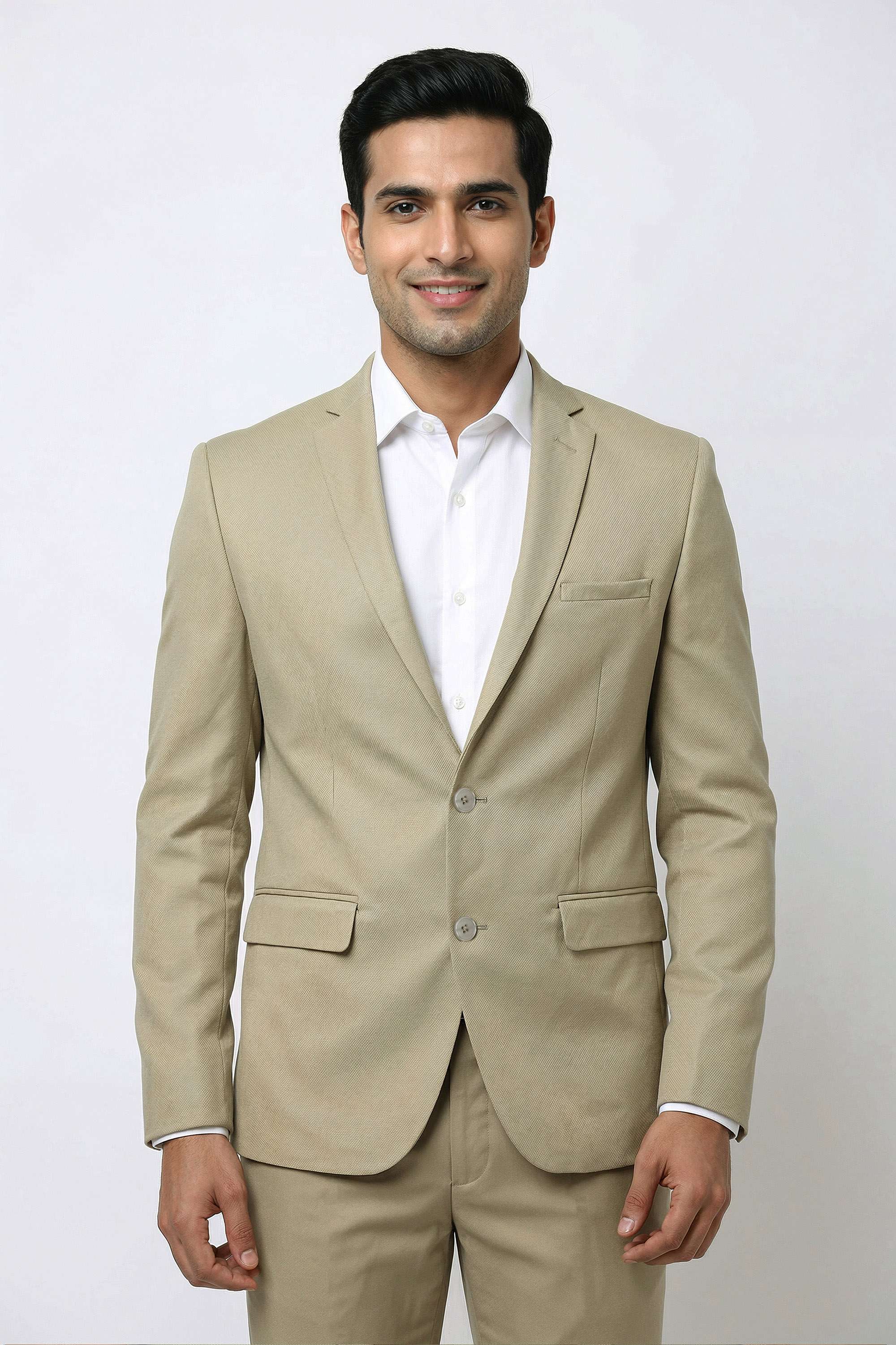 Solid-Blended-Fabric-Slim-Fit-Men-s-Formal-Wear-Blazer