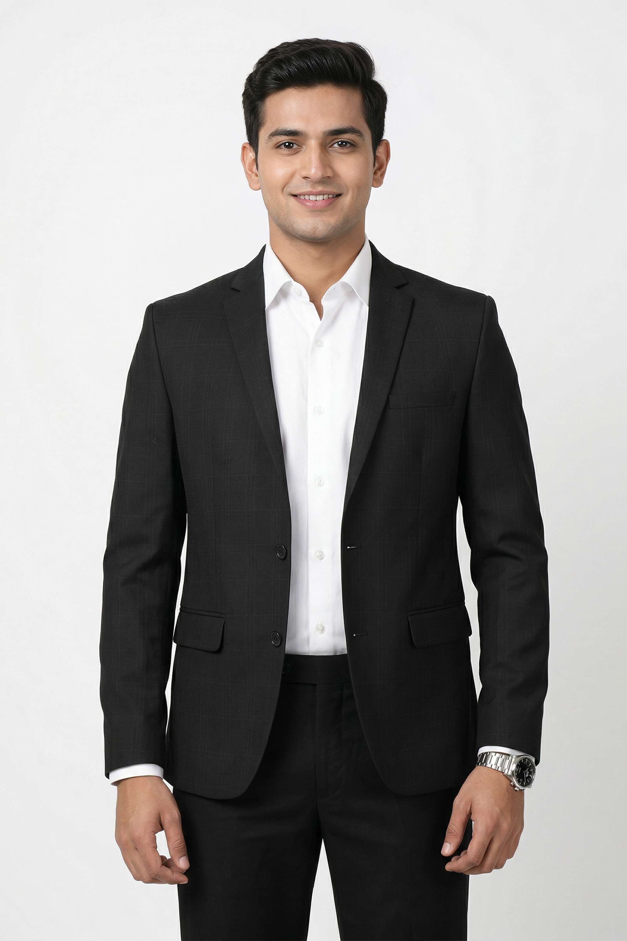 Solid-Blended-Fabric-Slim-Fit-Men-s-Formal-Wear-Blazer