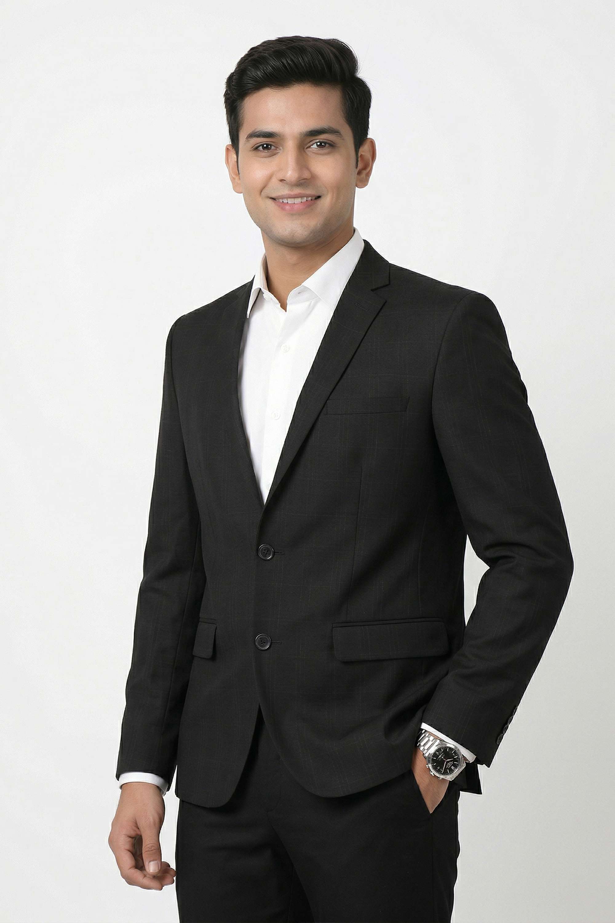 Solid-Blended-Fabric-Slim-Fit-Men-s-Formal-Wear-Blazer