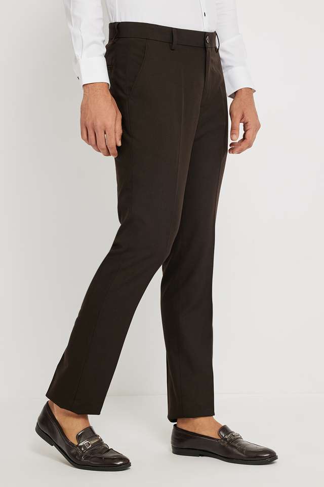 Solid-Blended-Fabric-Slim-Fit-Men-s-Formal-Wear-Trousers