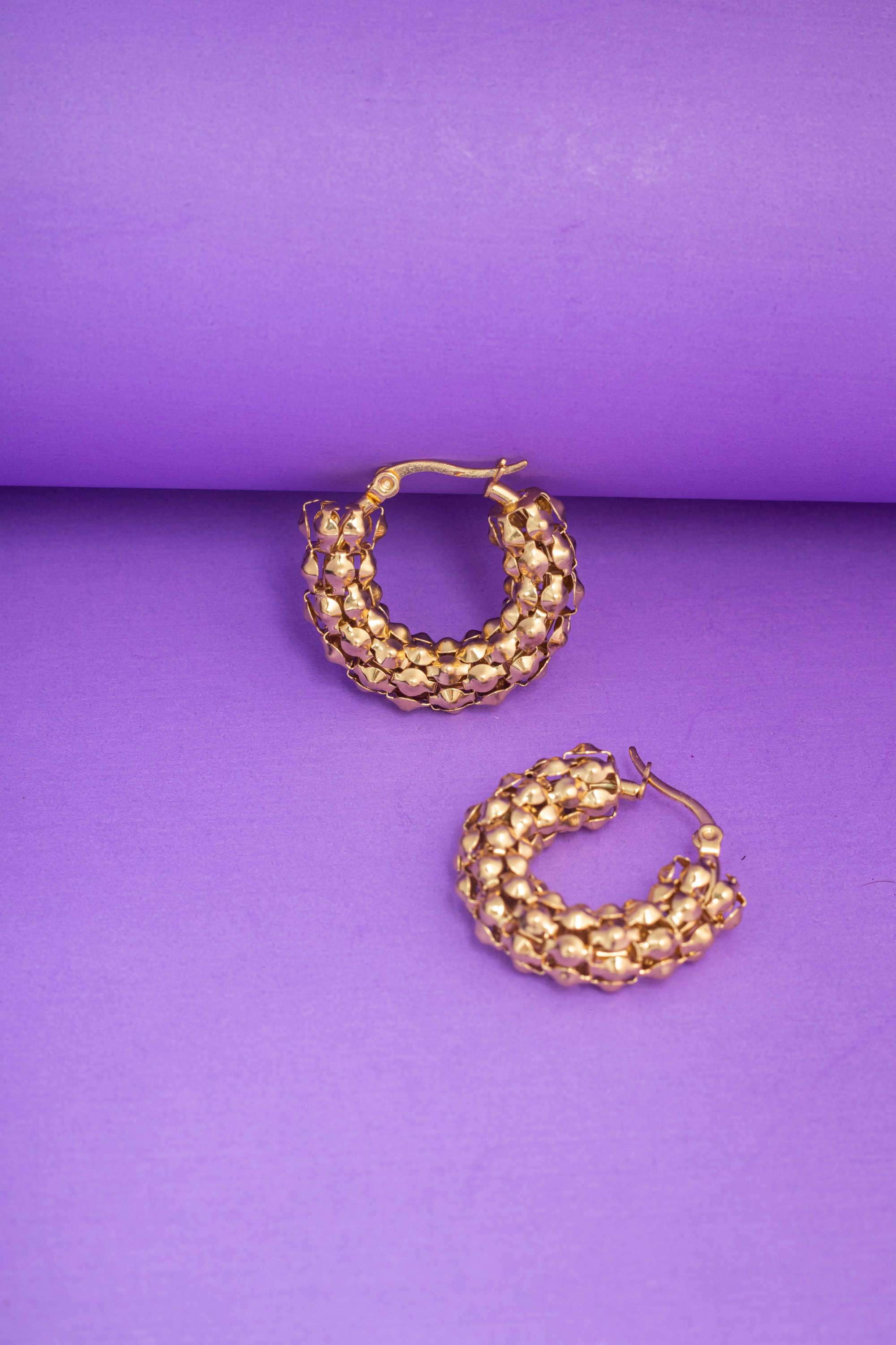 Hoop-Earring-Stainless-Steel-Casual-Wear-Women-Earrings
