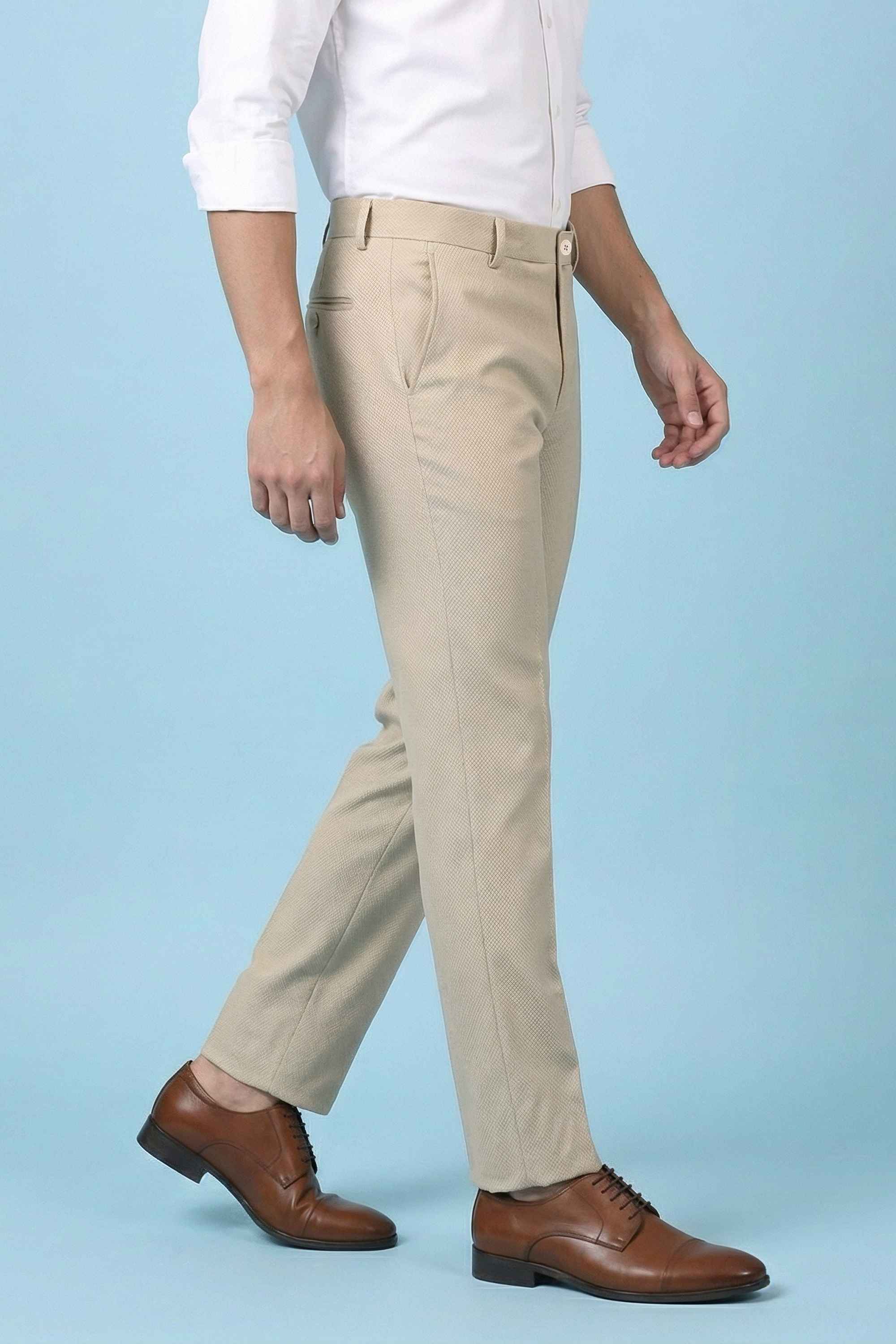 Solid-Blended-Fabric-Slim-Fit-Men-s-Trousers