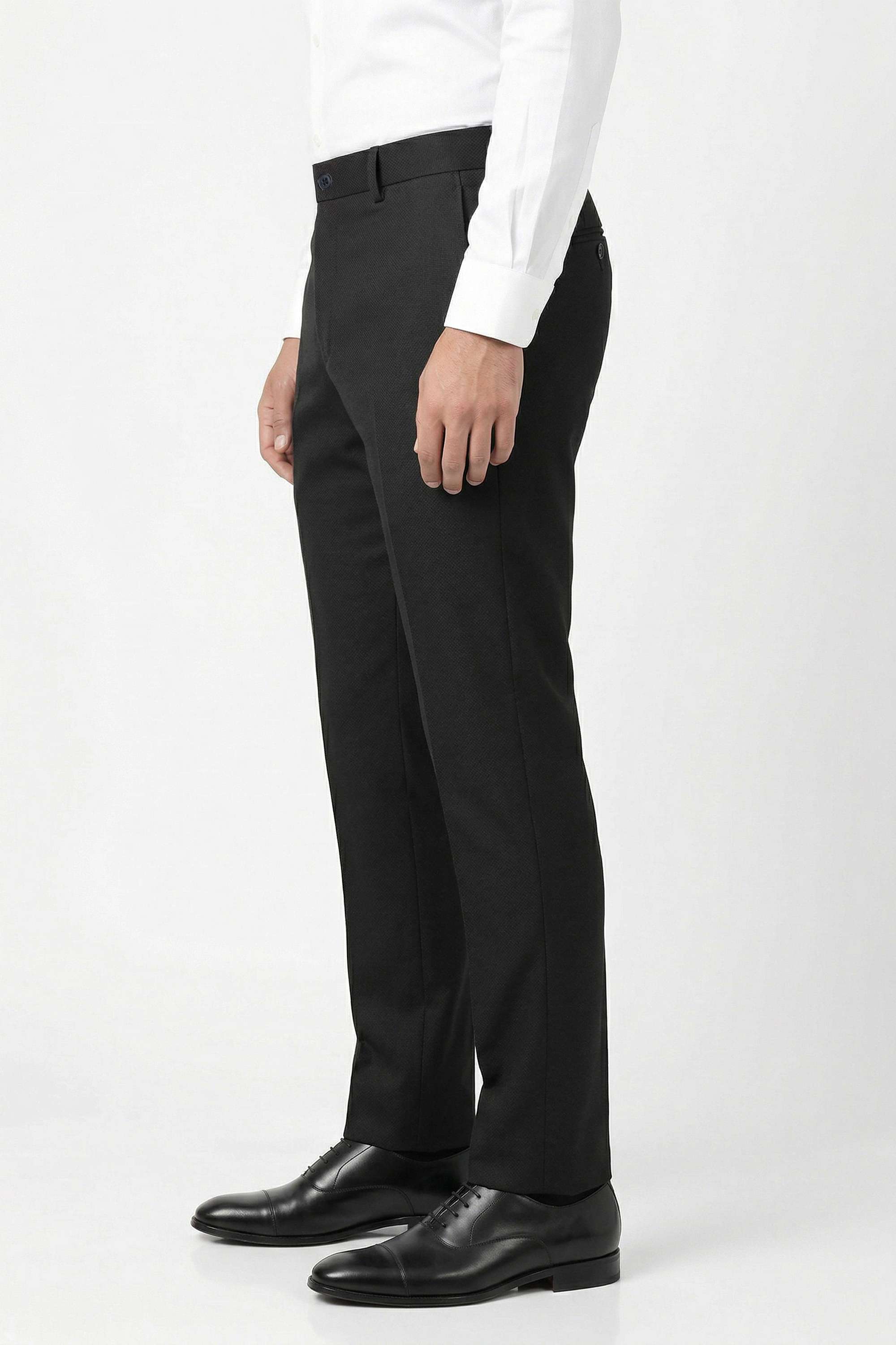 Solid-Blended-Fabric-Slim-Fit-Men-Trousers