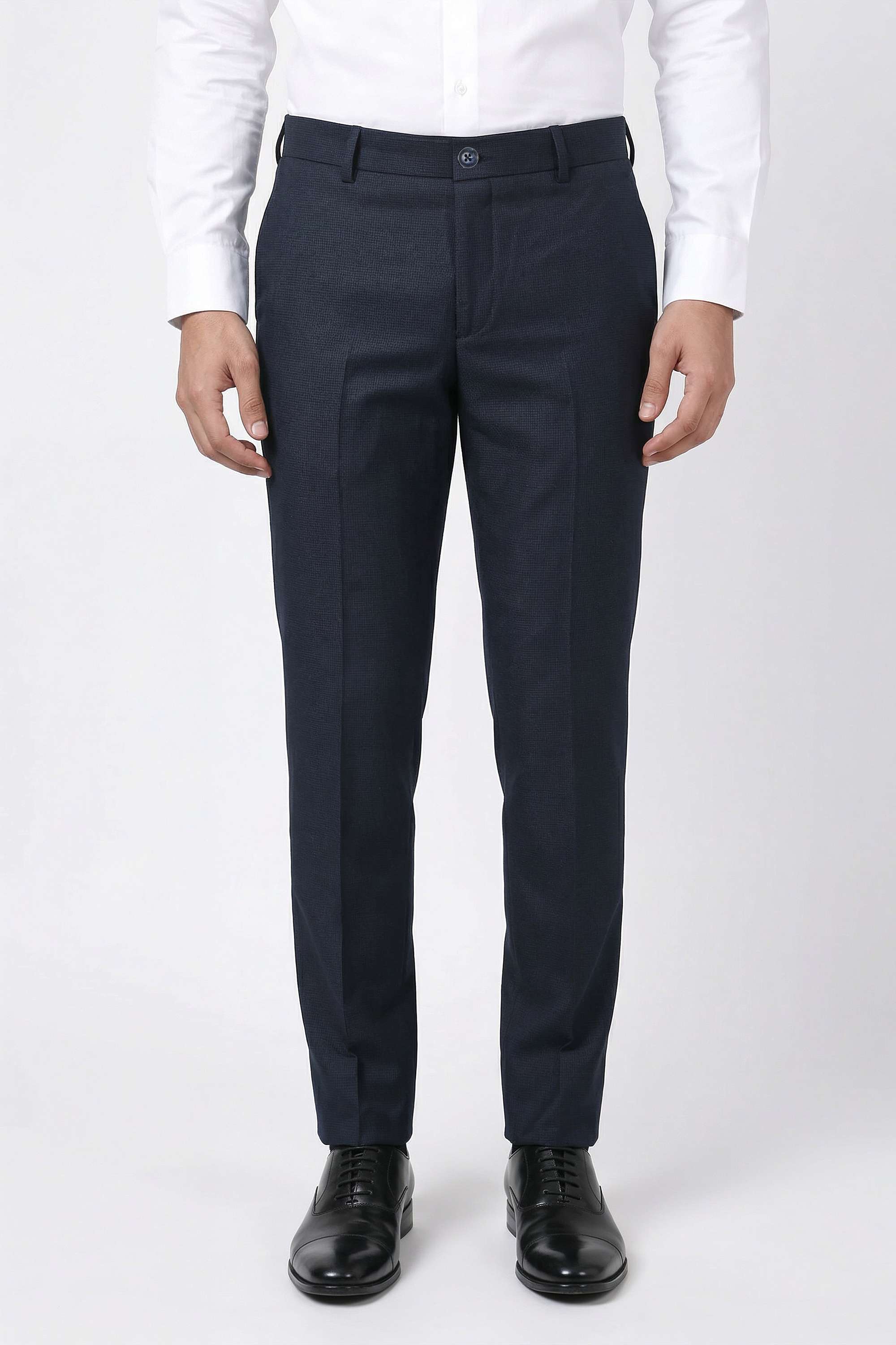 Solid-Blended-Fabric-Slim-Fit-Men-s-Trousers