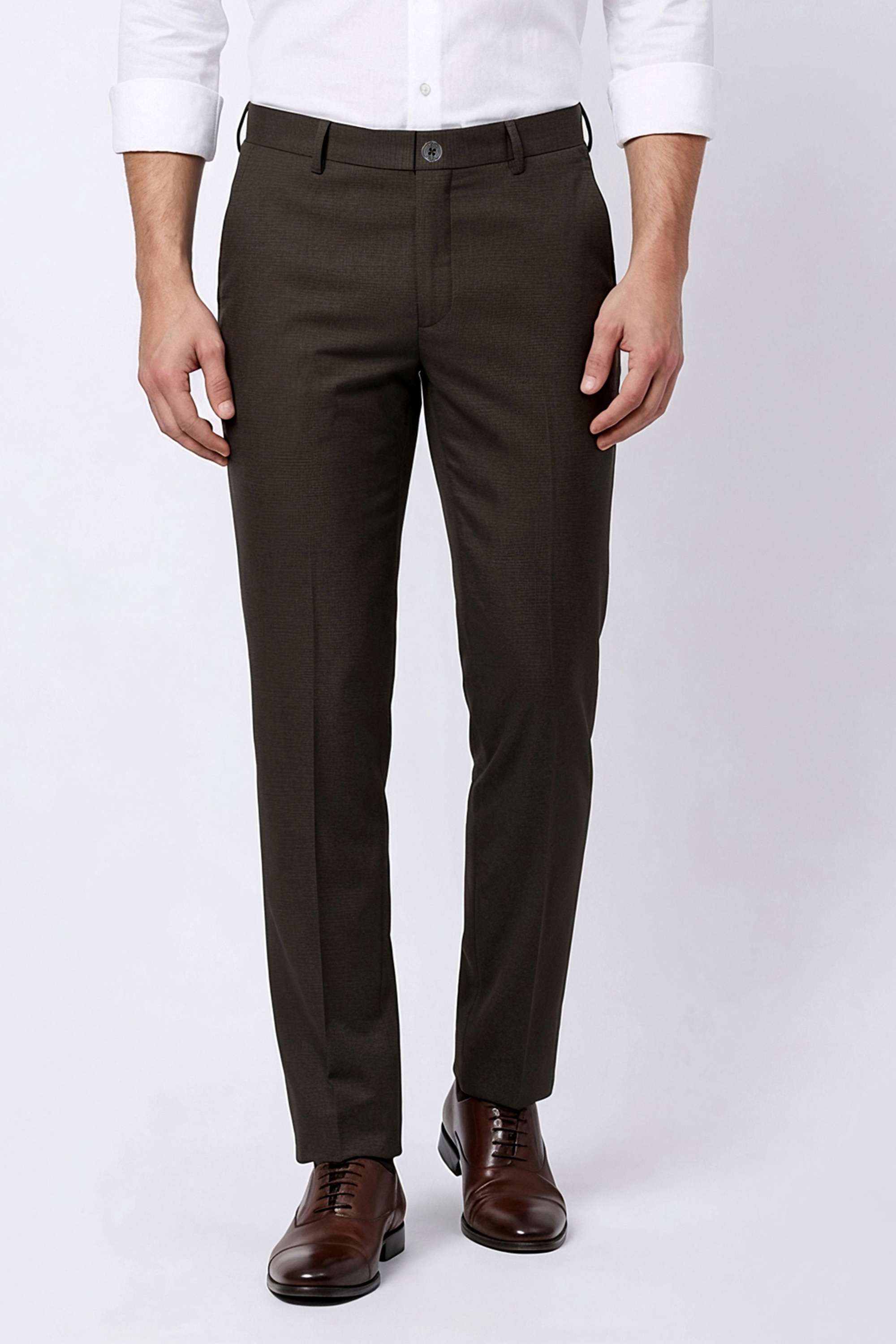 Solid-Blended-Fabric-Slim-Fit-Men-s-Trousers