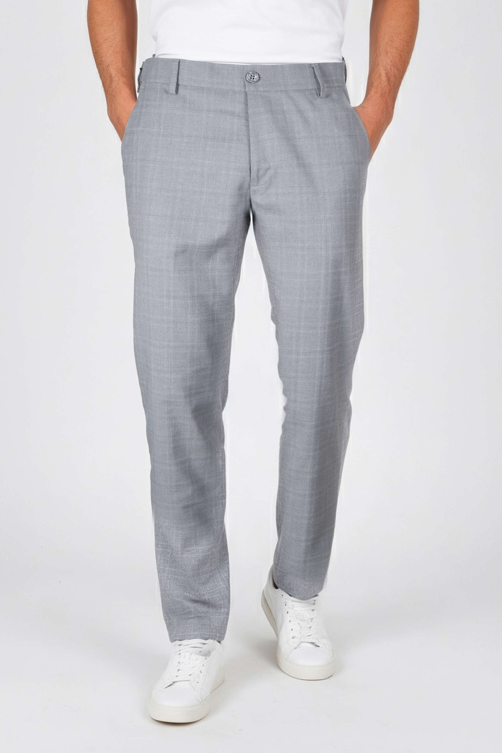 Checks-Blended-Fabric-Slim-Fit-Men-s-Trousers