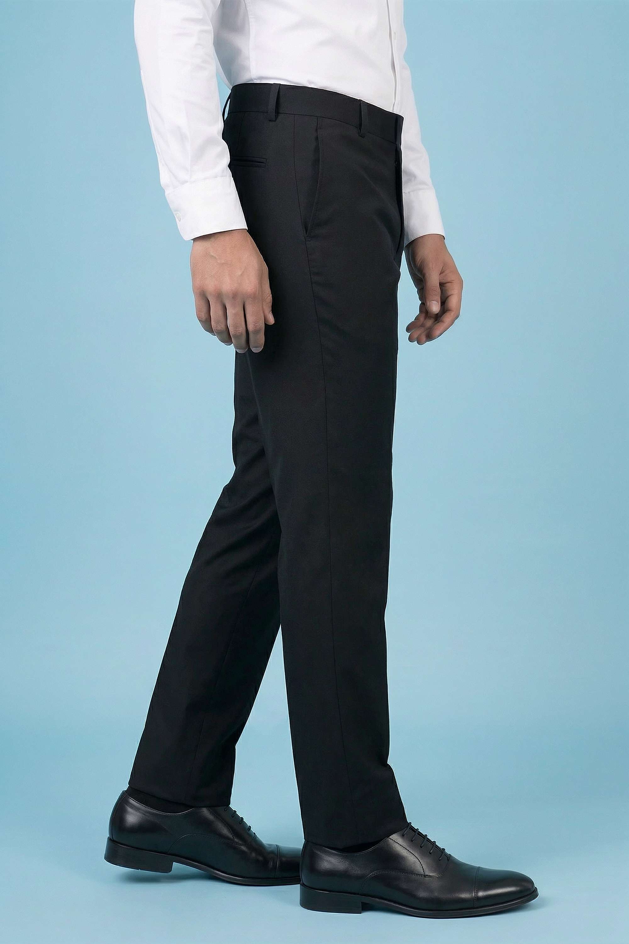 Solid-Blended-Fabric-Slim-Fit-Men-s-Trousers