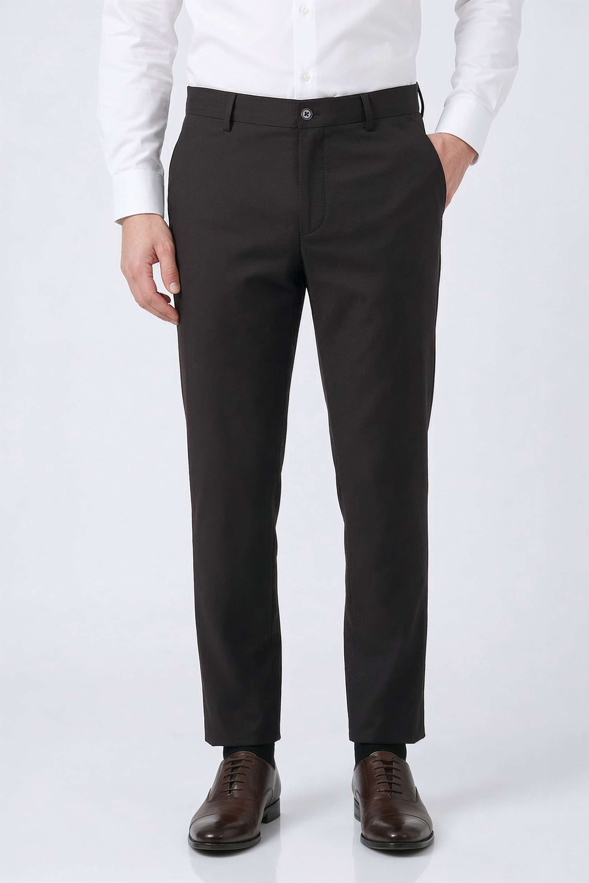 Solid-Blended-Fabric-Slim-Fit-Men-s-Trousers
