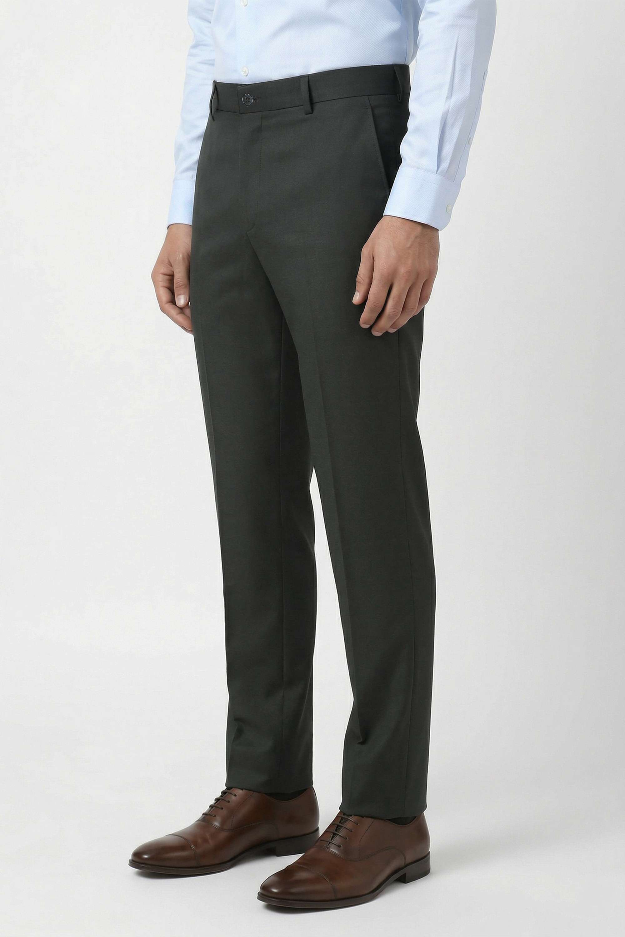 Solid-Blended-Fabric-Slim-Fit-Men-Trousers