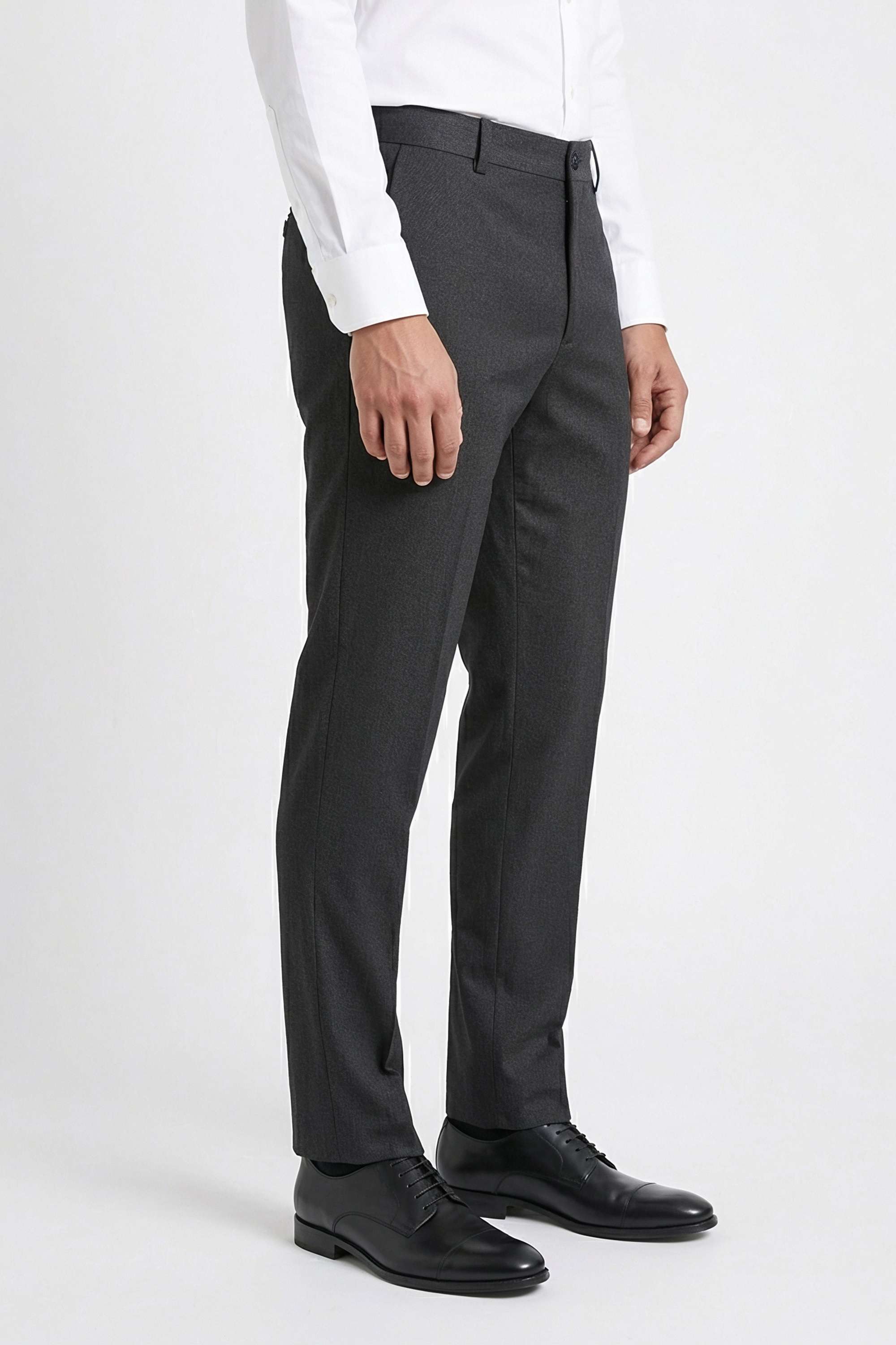 Solid-Blended-Fabric-Slim-Fit-Men-Trousers