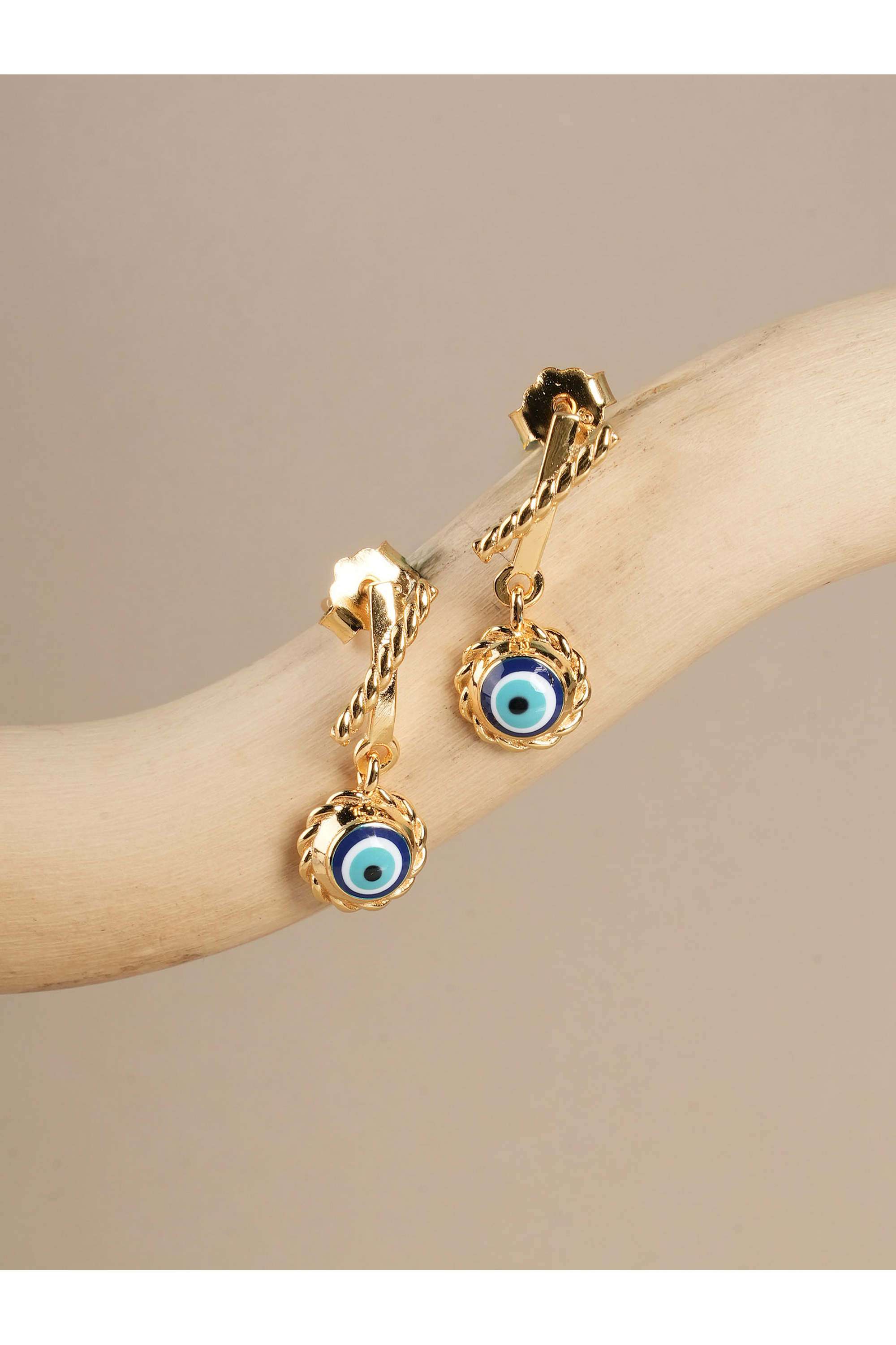 925-Sterling-Silver-Evil-Eye-Rope-Womens-Earrings