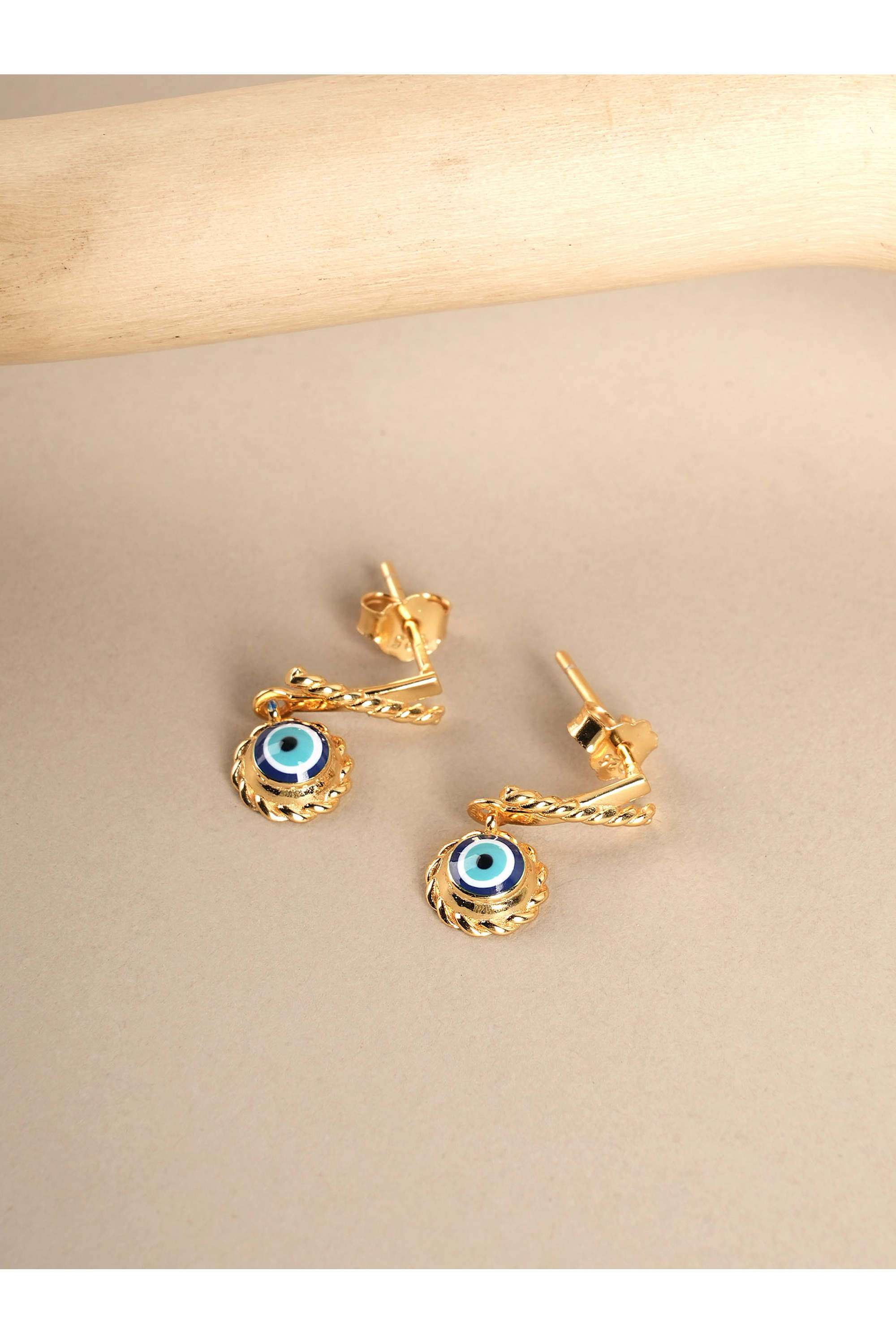 925-Sterling-Silver-Evil-Eye-Rope-Womens-Earrings