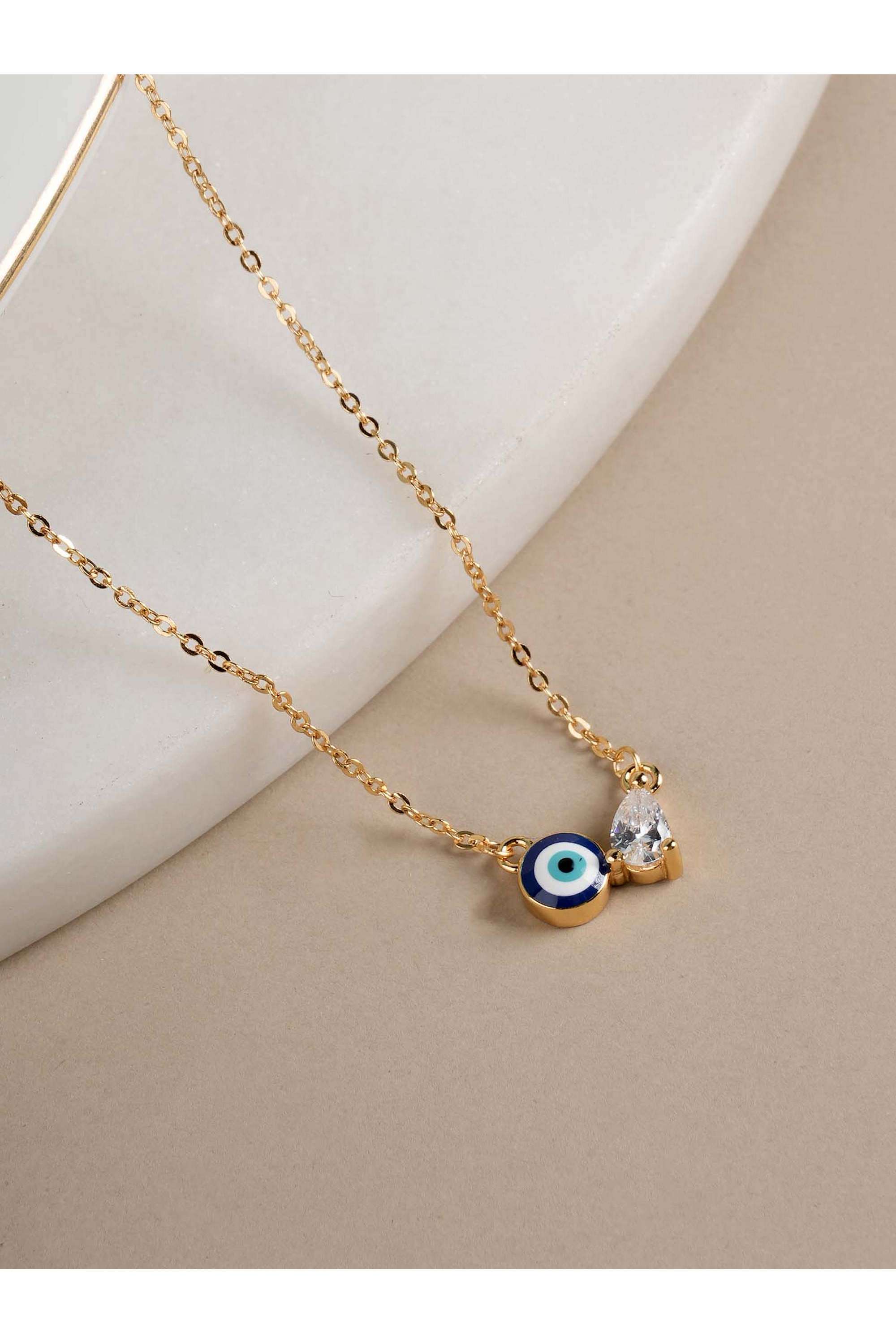925-Sterling-Silver-Evile-Eye-Duo-Stone-Pendant-Necklace-for-Womens