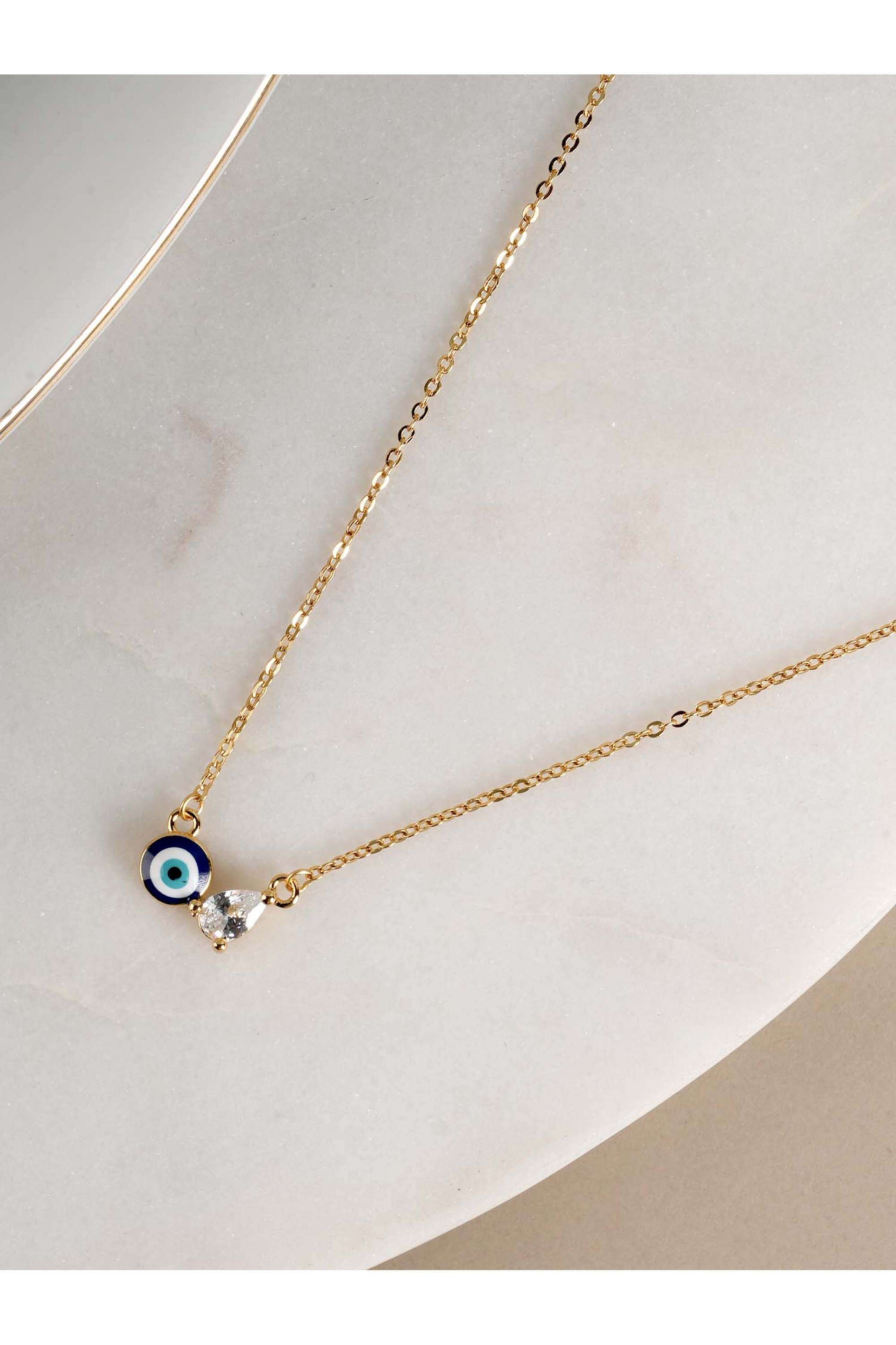 925-Sterling-Silver-Evile-Eye-Duo-Stone-Pendant-Necklace-for-Womens