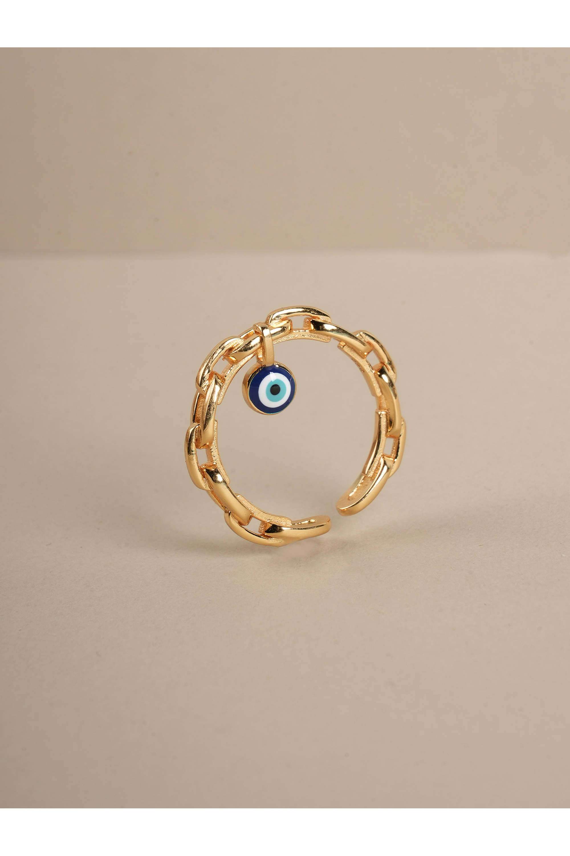 925-Sterling-Silver-Evil-Eye-charm-Ring-for-Womens---Adjustable-Size