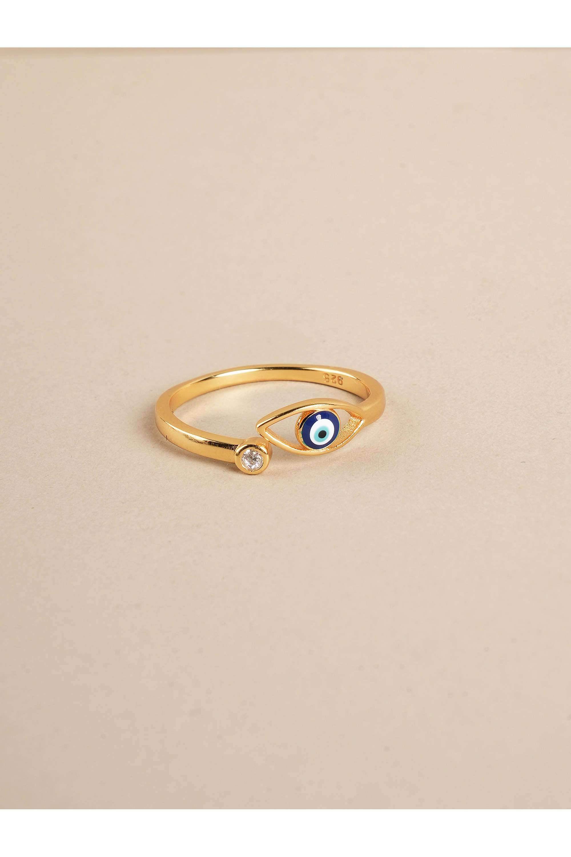 925-Sterling-Silver-Evil-Eye-Zeinth-Open-Ring-for-Womens---Adjustable-Size