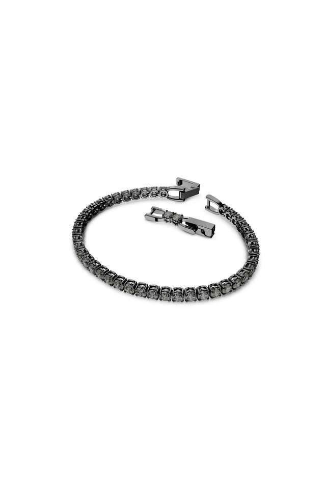 Tennis-Deluxe-Bracelet-Round-Cut-Gray-Ruthenium-Plated