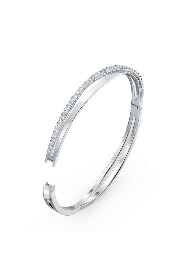 Twist-Bangle-White-Rhodium-Plated