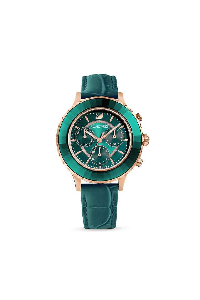 Buy Swarovski green Octea Lux Chrono 39.5 mm Green Dial Leather