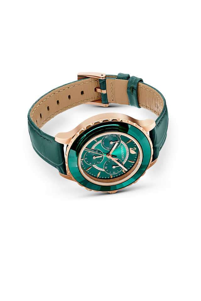 Buy Swarovski green Octea Lux Chrono 39.5 mm Green Dial Leather