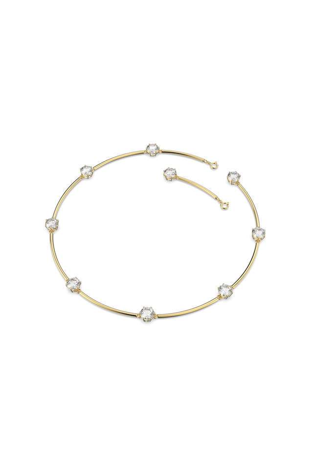 Constella-Choker-Round-Cut-White-Shiny-Gold-Tone-Plated
