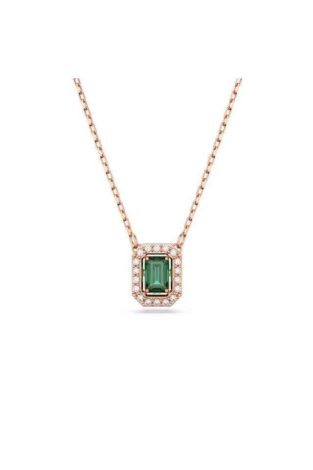 Millenia-Necklace-Octagon-Cut-Green-Rose-Gold-Tone-Plated