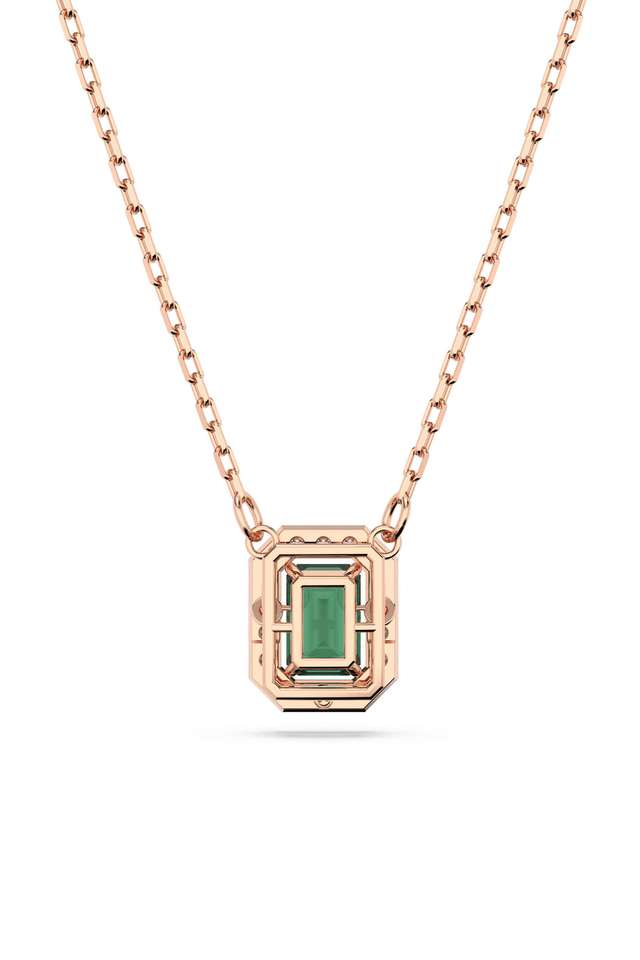 Millenia-Necklace-Octagon-Cut-Green-Rose-Gold-Tone-Plated