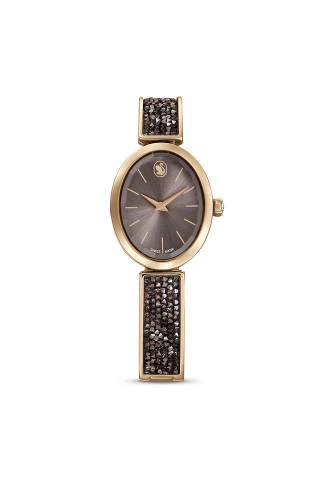 Buy Swarovski Black Crystal Rock Oval 29 mm x 26 mm Black Dial
