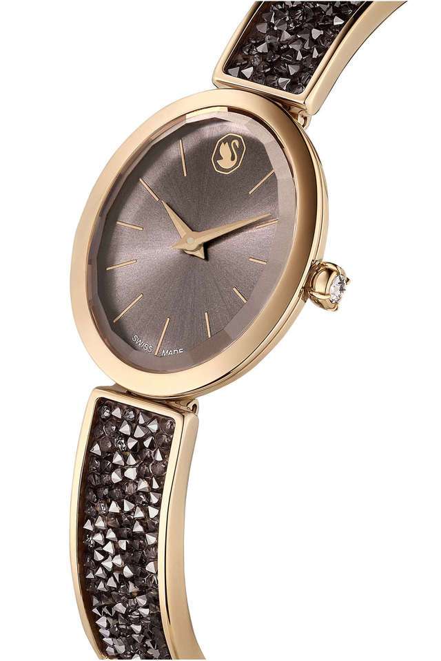 Buy Swarovski Black Crystal Rock Oval 29 mm x 26 mm Black Dial