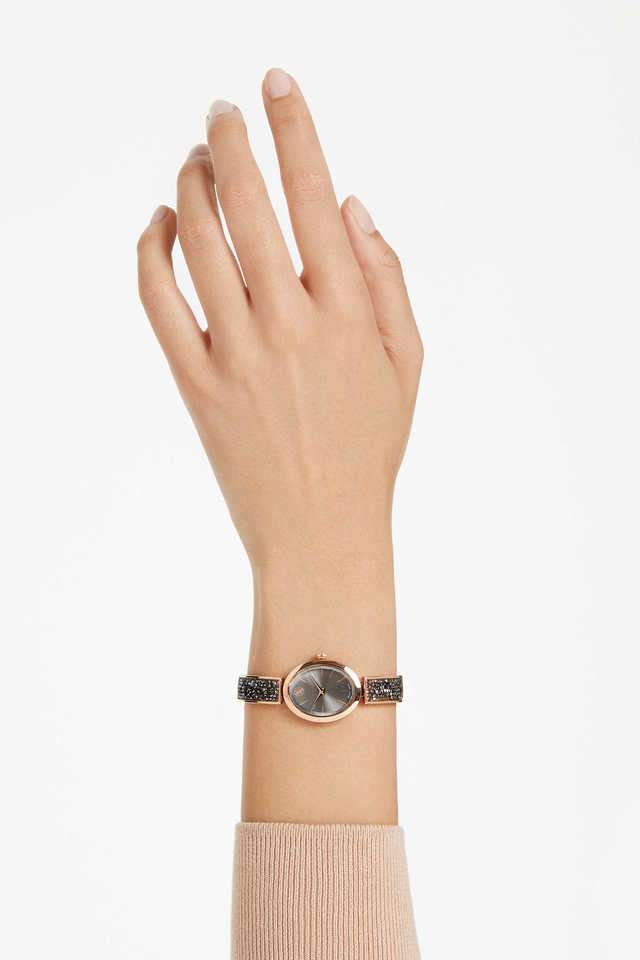 Buy Swarovski Black Crystal Rock Oval 29 mm x 26 mm Black Dial