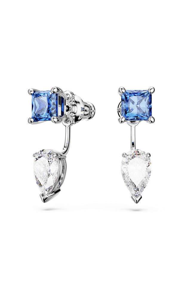 Mesmera-Earring-Jackets-Mixed-Cuts-Detachable-Blue-Rhodium-Plated