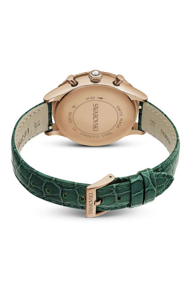 Buy Swarovski green Octea Chrono 46 mm Green Dial Leather Analogue