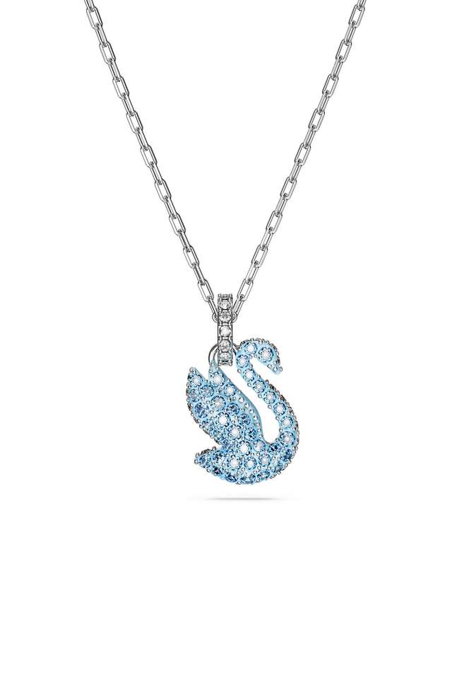 Iconic-Swan-Pendant-Swan-Small-Blue-Rhodium-Plated