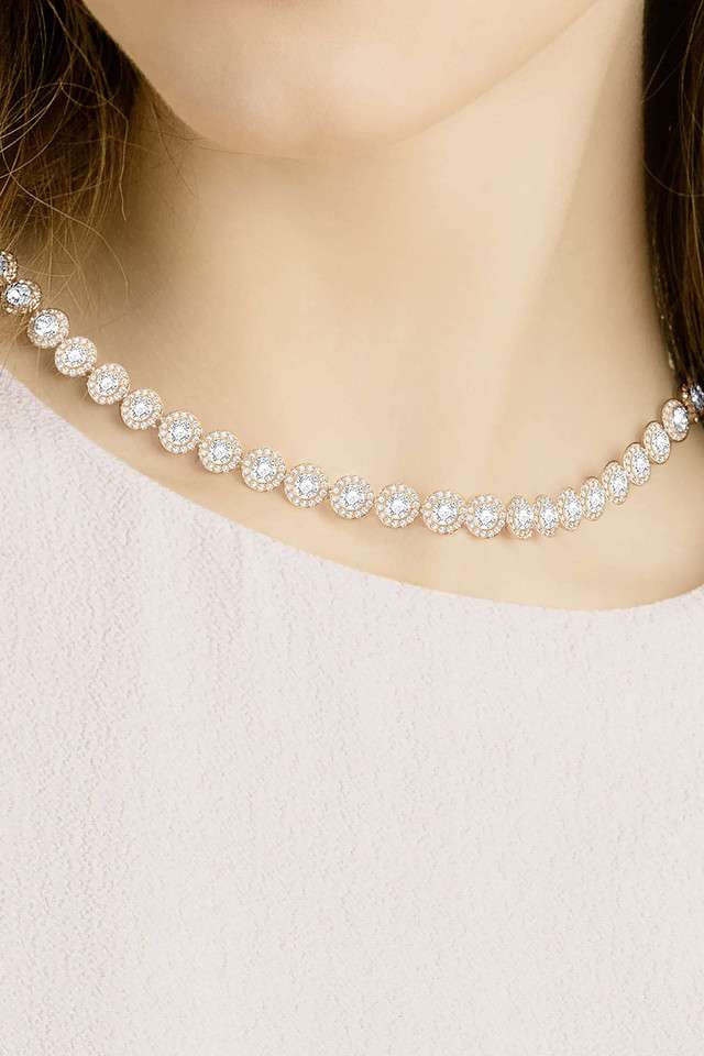 Angelic-Necklace-Round-Cut-White-Rose-Gold-Tone-Plated