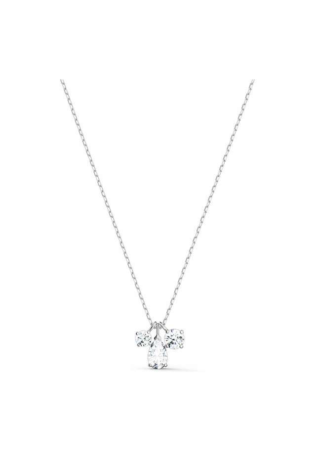 Attract-Cluster-Pendant -White -Rhodium-Plated