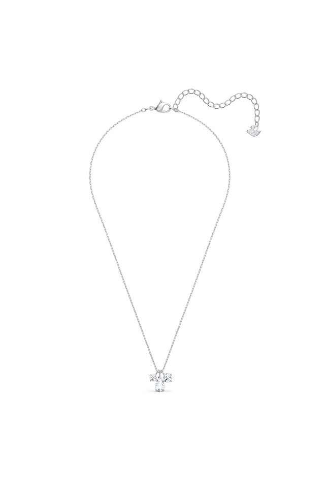 Attract-Cluster-Pendant -White -Rhodium-Plated