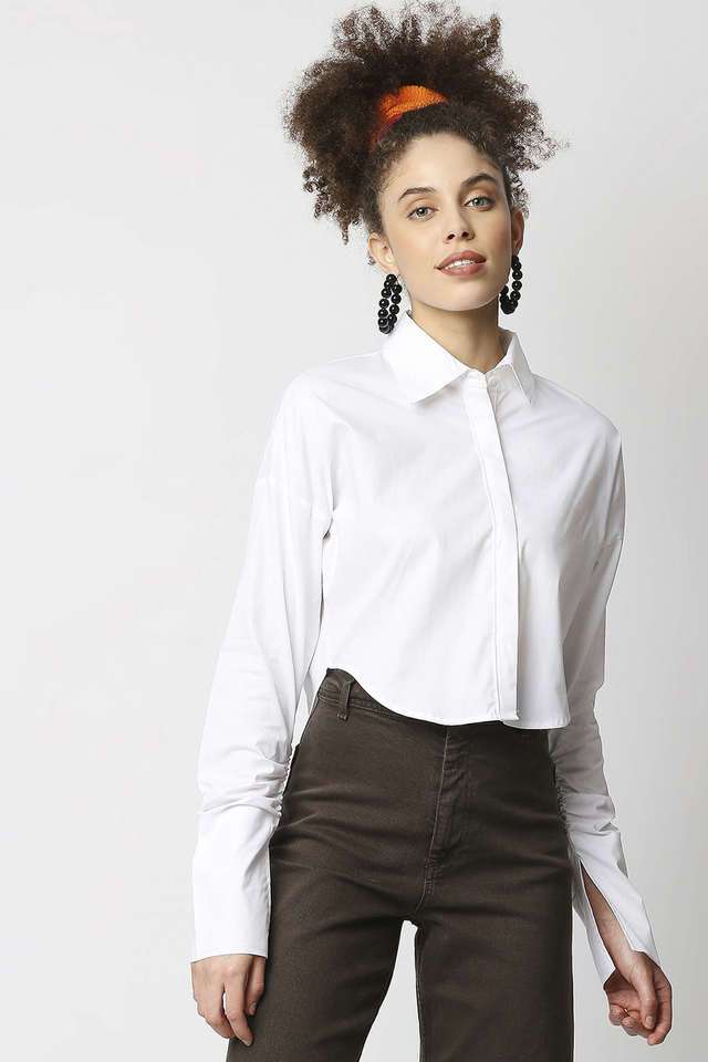 Solid Collared Leather Women's Winter Wear Jacket