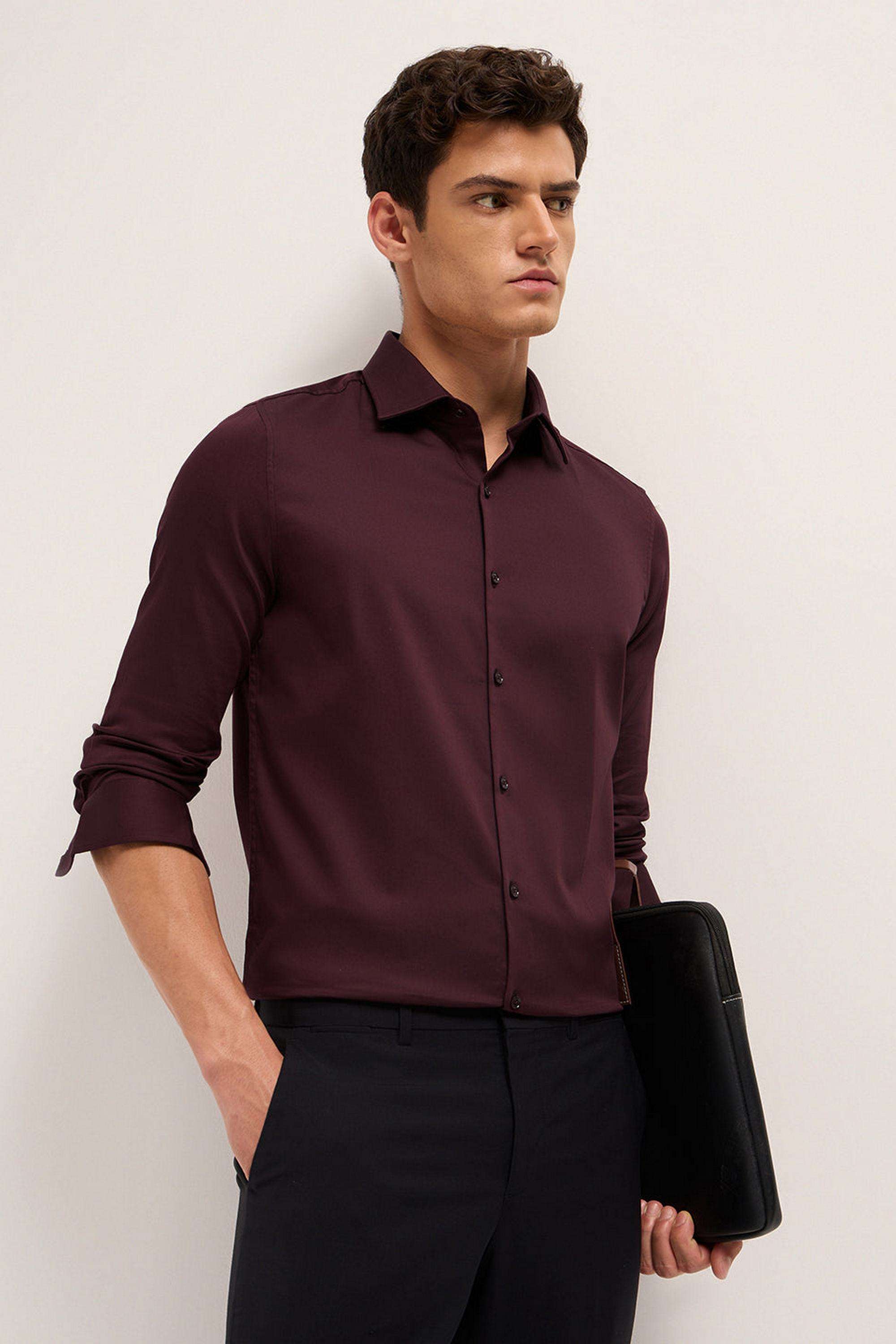 Solid-Cotton-Blend-Regular-Fit-Men-s-Casual-Shirt