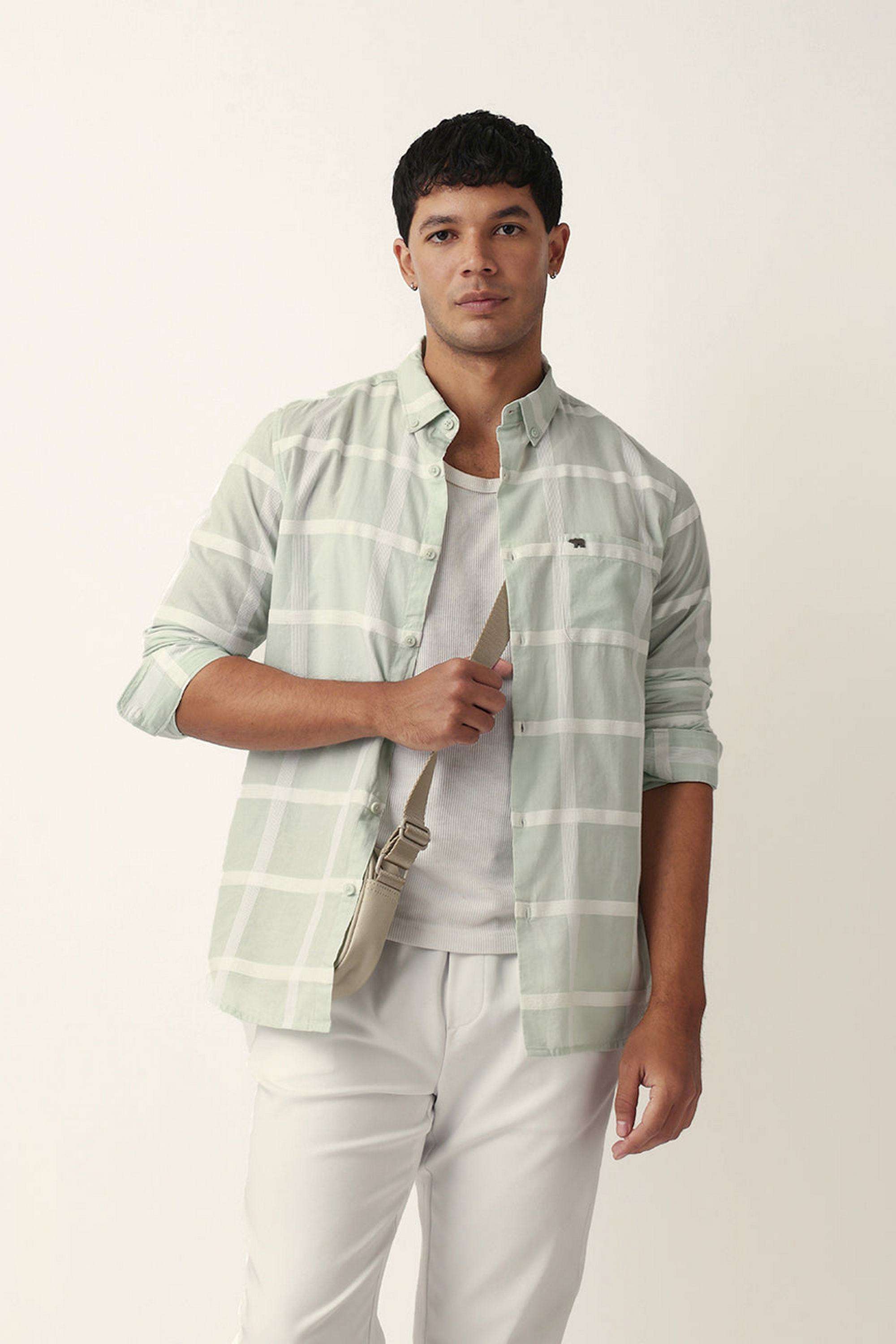 Checks-Cotton-Blend-Slim-Fit-Men-s-Casual-Shirt