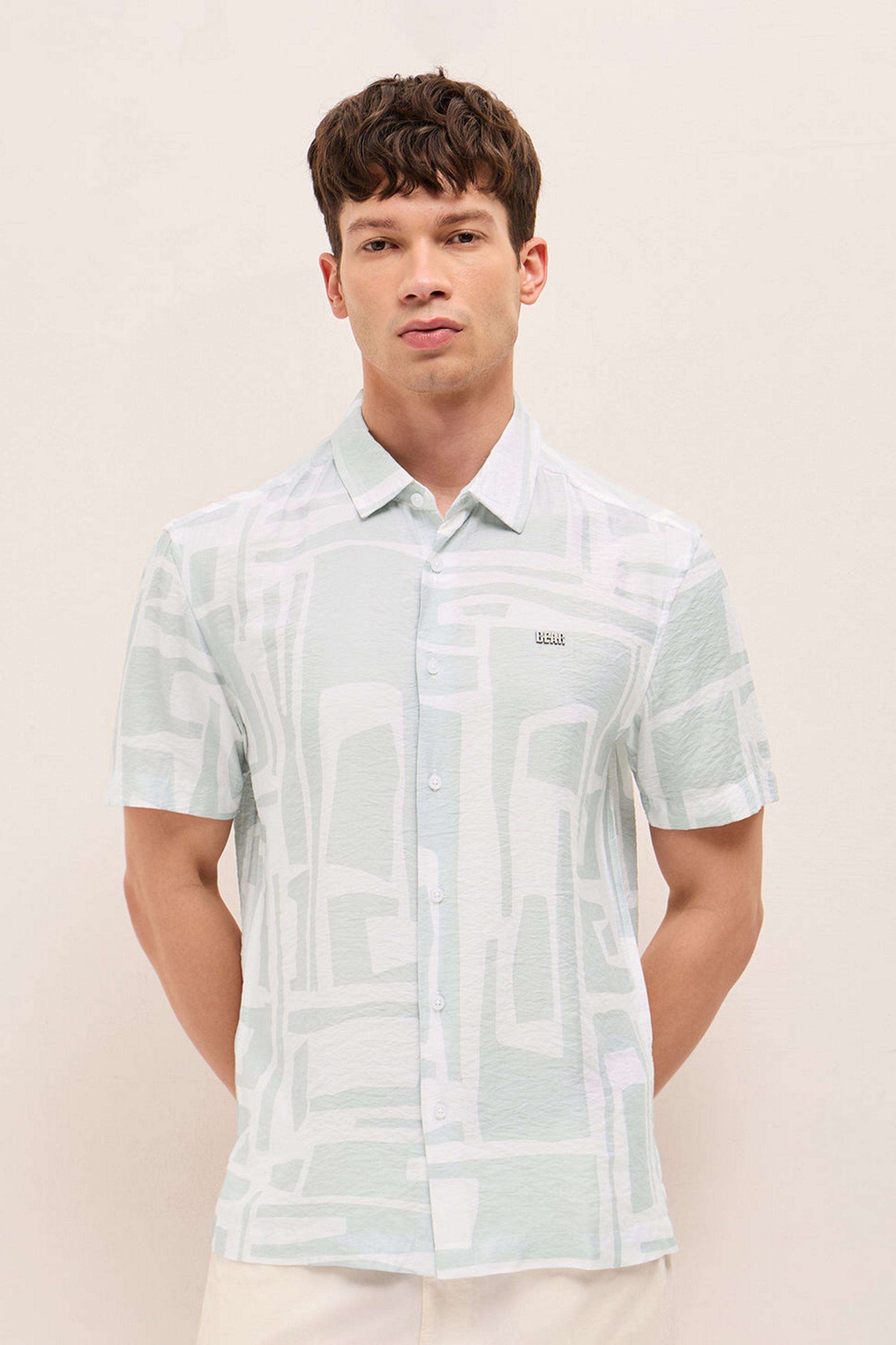 Printed-Blended-Fabric-Relaxed-Fit-Men-s-Casual-Shirt