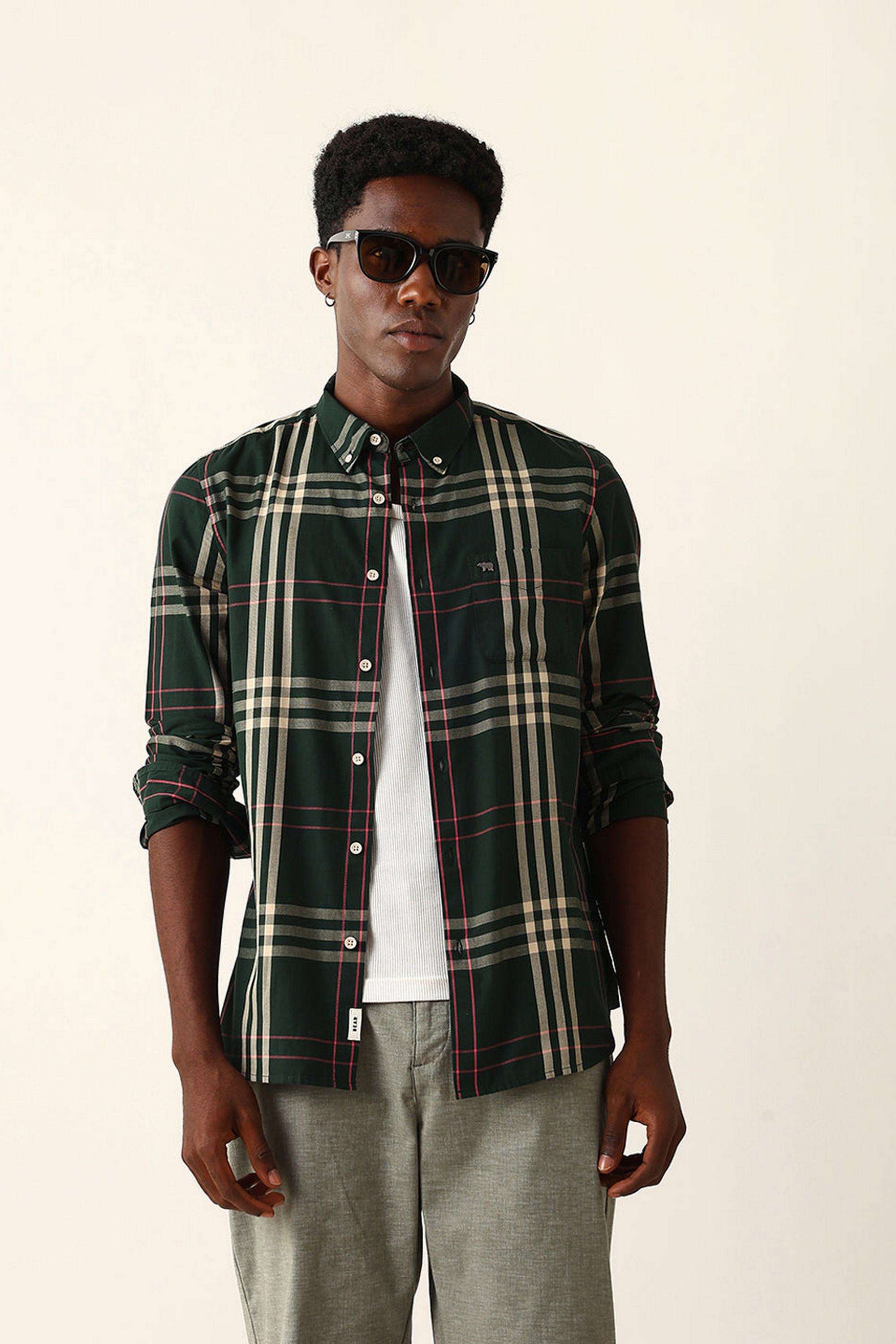 Checks-Cotton-Blend-Slim-Fit-Men-s-Casual-Shirt