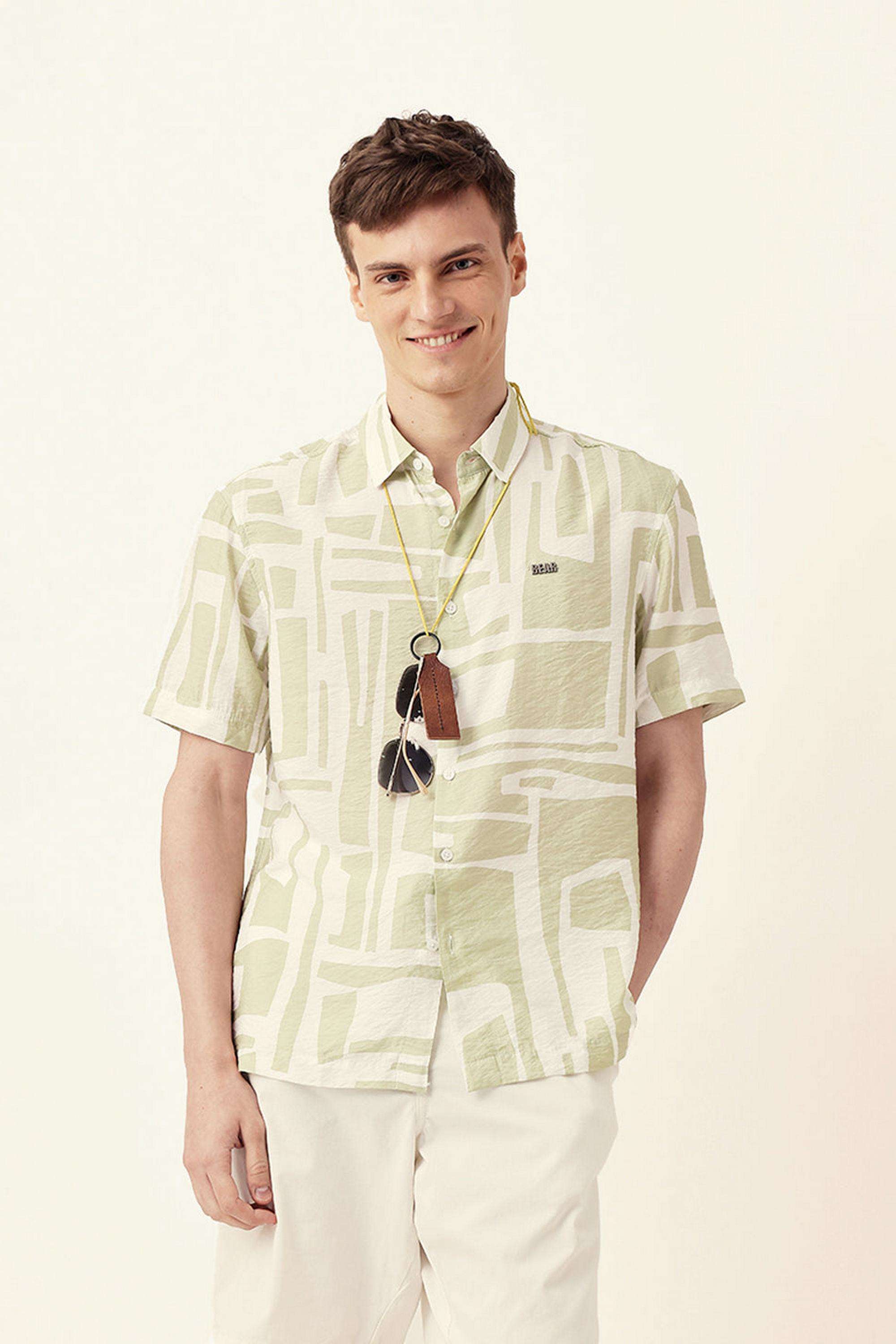 Printed-Blended-Fabric-Relaxed-Fit-Men-s-Casual-Shirt
