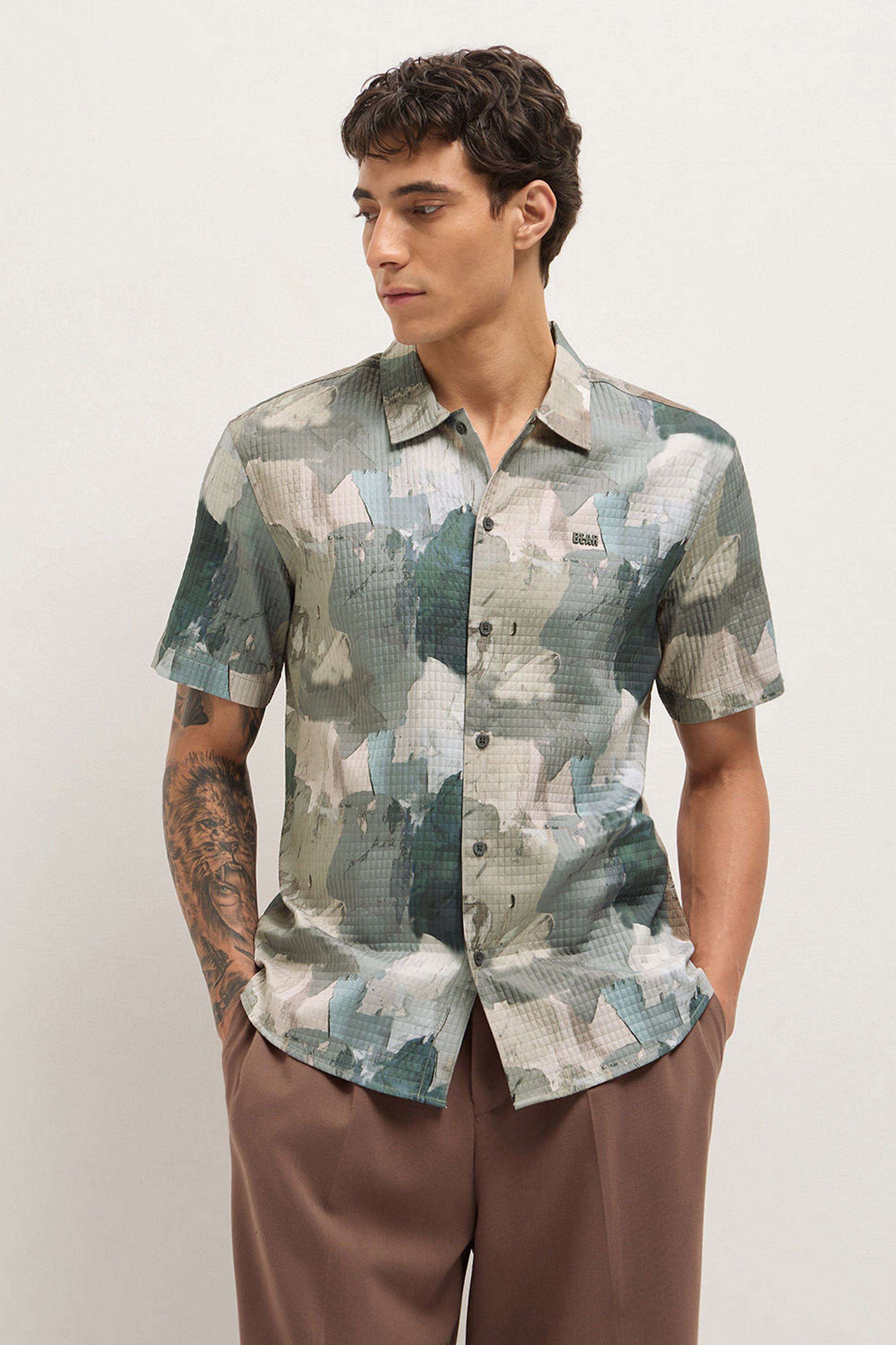 Solid-Blended-Fabric-Relaxed-Fit-Men-s-Casual-Shirt