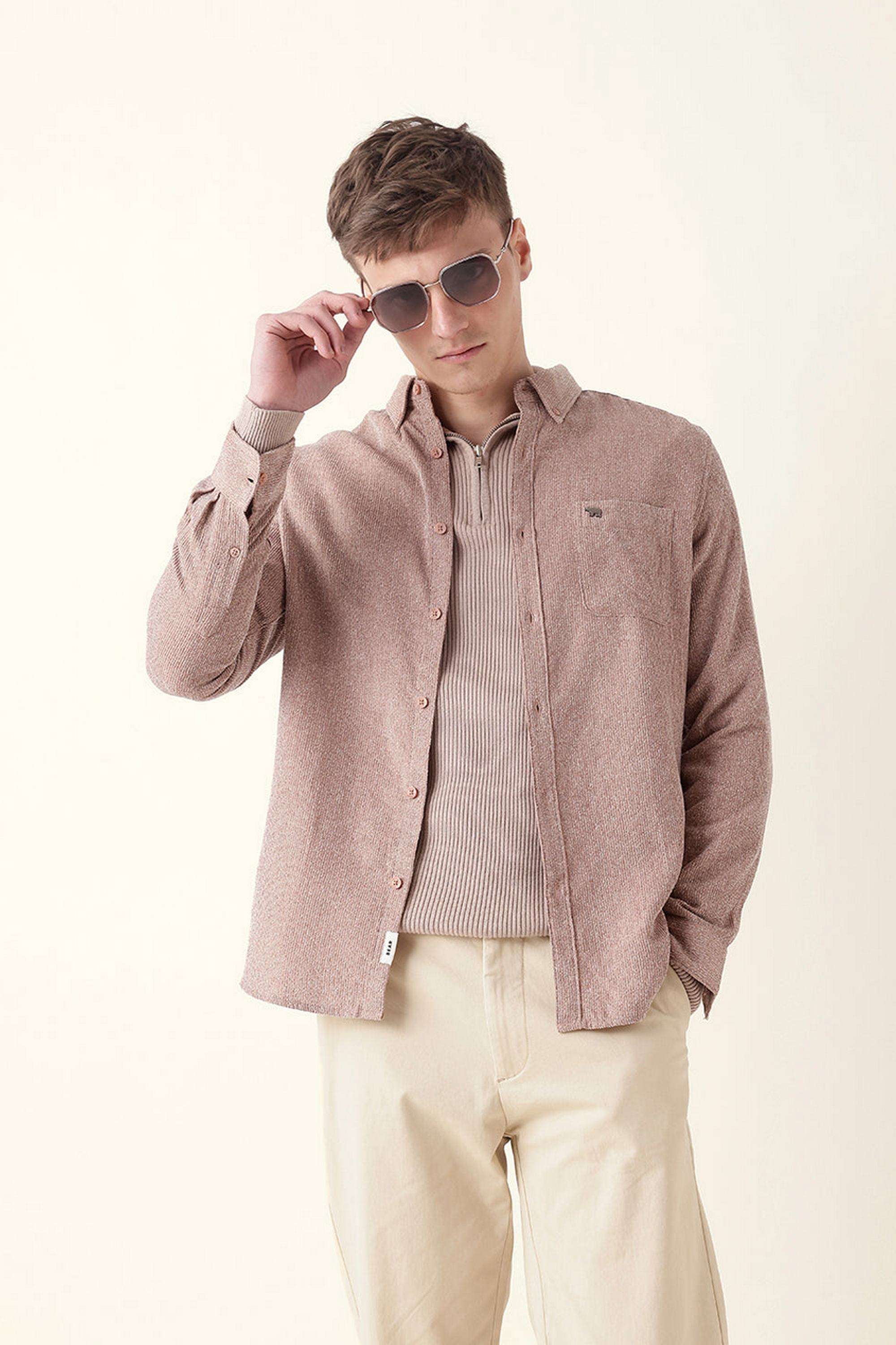 Solid-Cotton-Blend-Slim-Fit-Men-s-Casual-Shirt