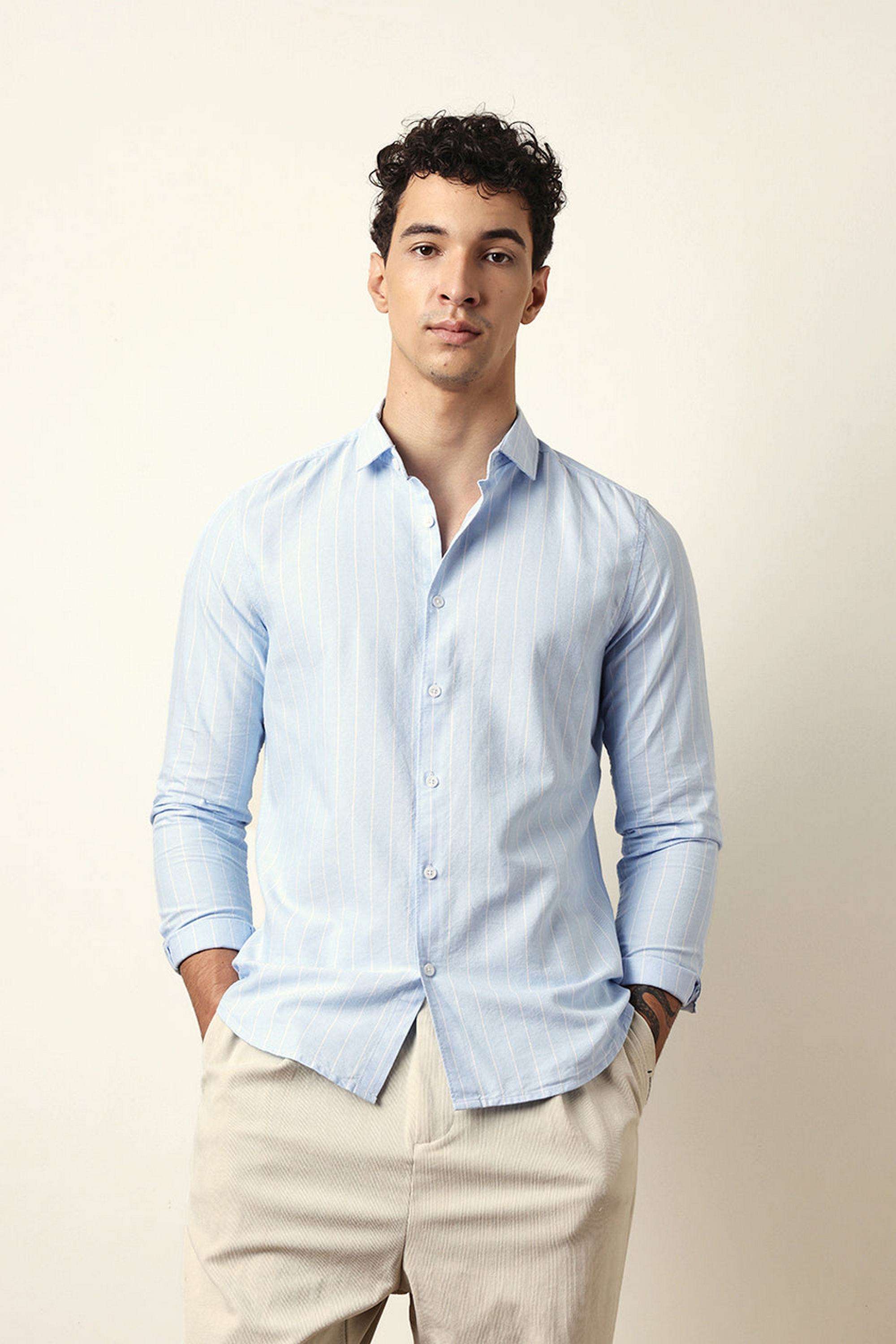 Stripes-Cotton-Blend-Slim-Fit-Men-s-Casual-Shirt