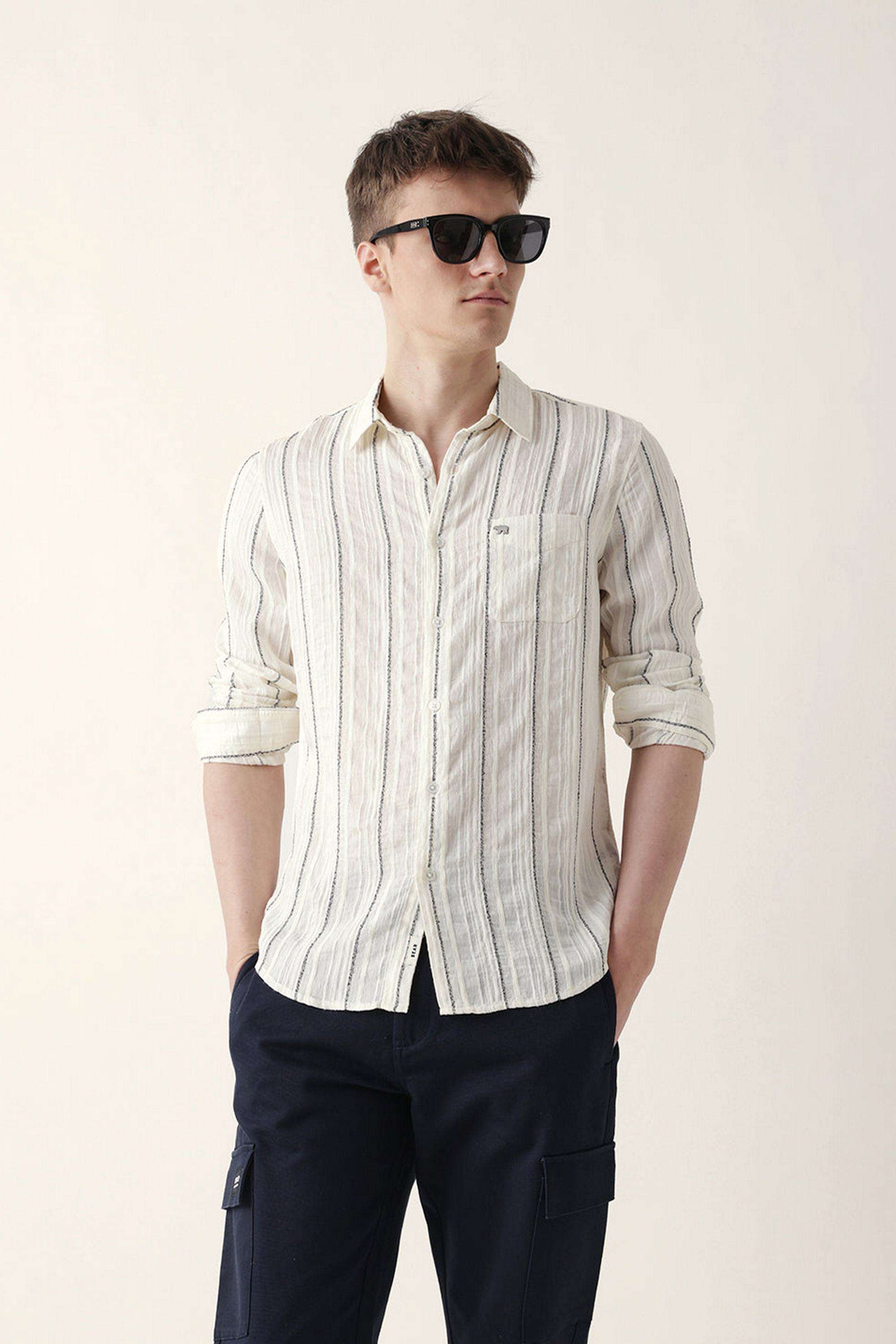 Stripes-Cotton-Blend-Slim-Fit-Men-s-Casual-Shirt