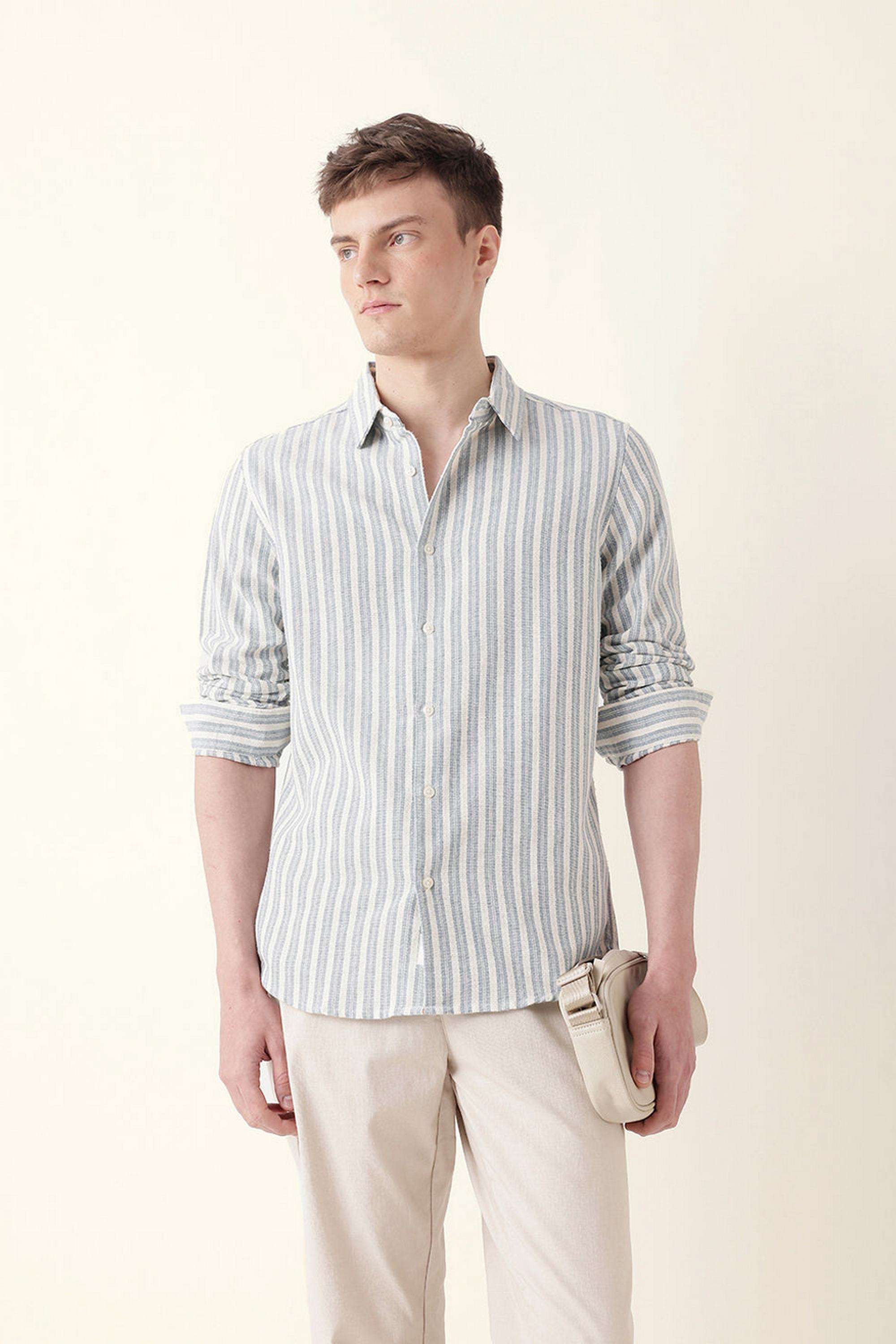 Stripes-Cotton-Blend-Slim-Fit-Men-s-Casual-Shirt