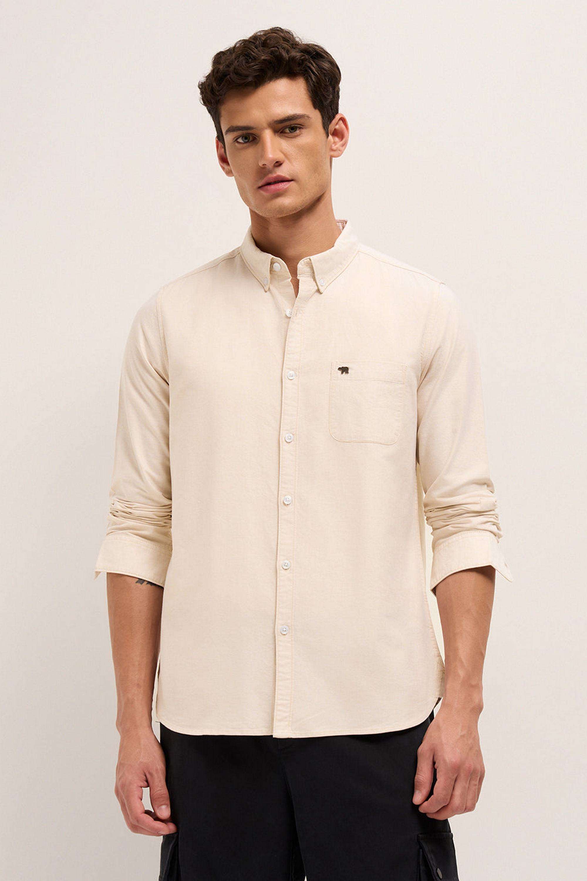Solid-Cotton-Blend-Slim-Fit-Men-s-Casual-Shirt