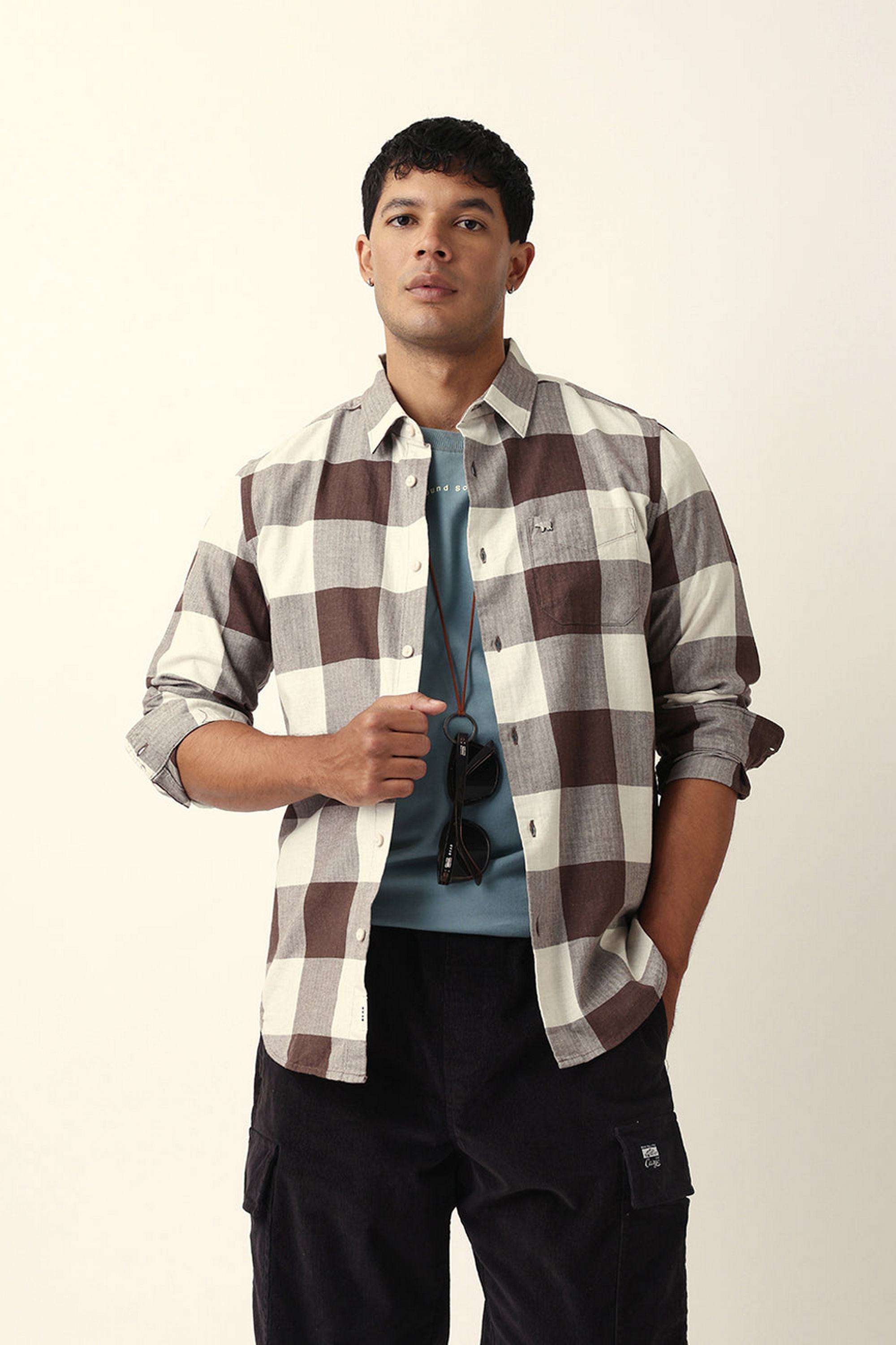 Checks-Cotton-Blend-Slim-Fit-Men-s-Casual-Shirt