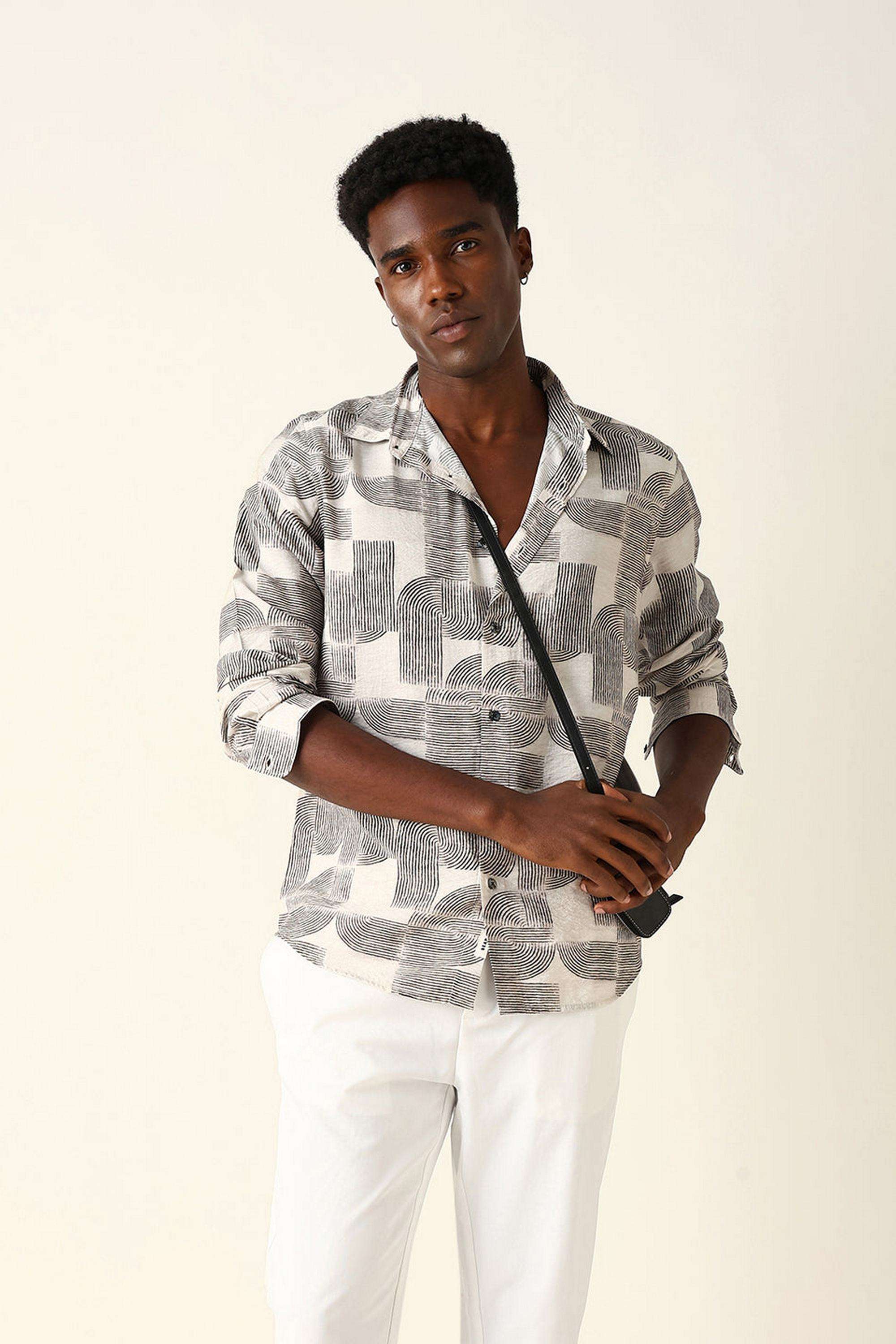 Printed-Blended-Fabric-Regular-Fit-Men-s-Casual-Shirt